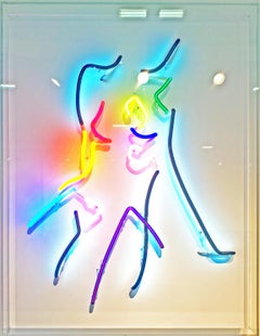 Neon After Modigliani - Abstract colorful Neon artwork by Hock Tee Tan