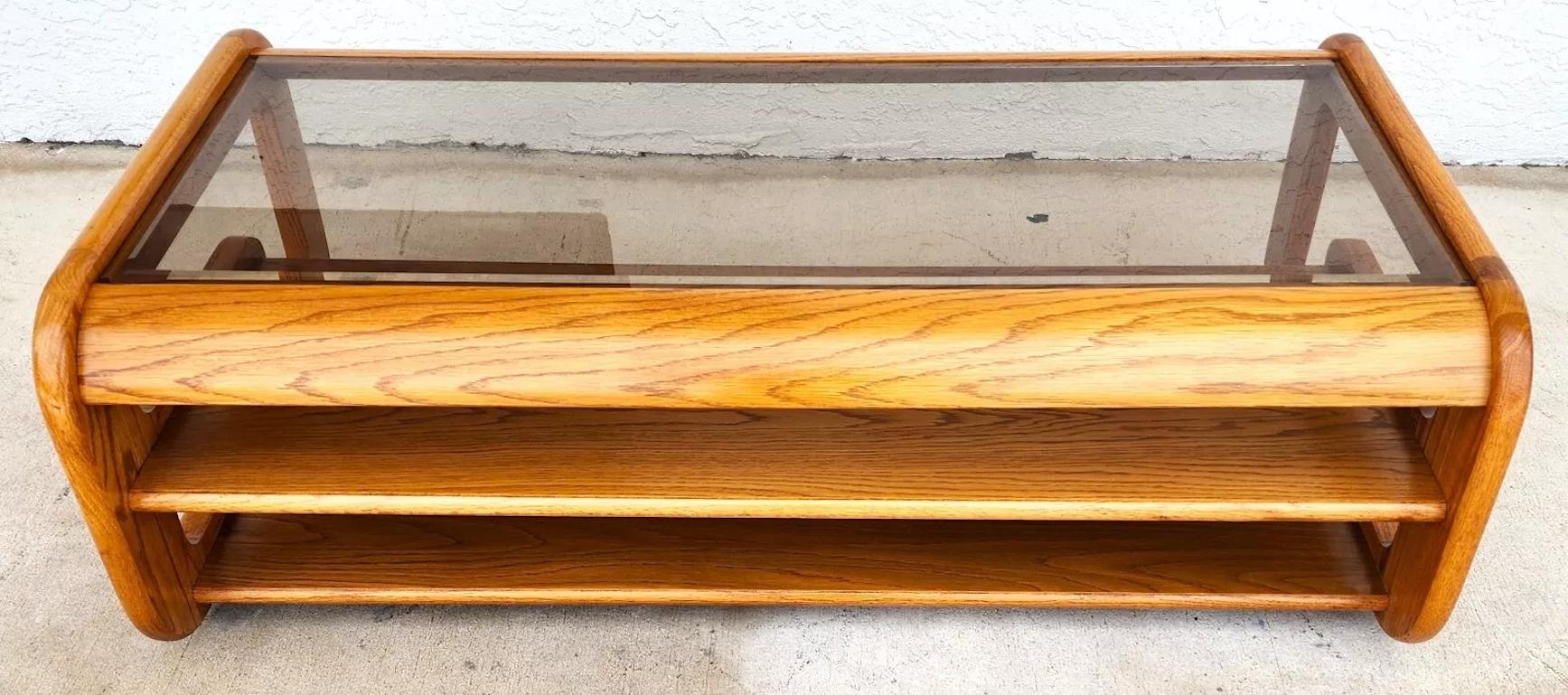 Mid-Century Modern Hodges Mersman Oak Coffee Table MCM 1970s