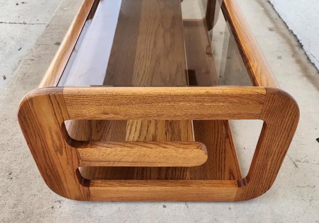 Late 20th Century Hodges Mersman Oak Coffee Table MCM 1970s