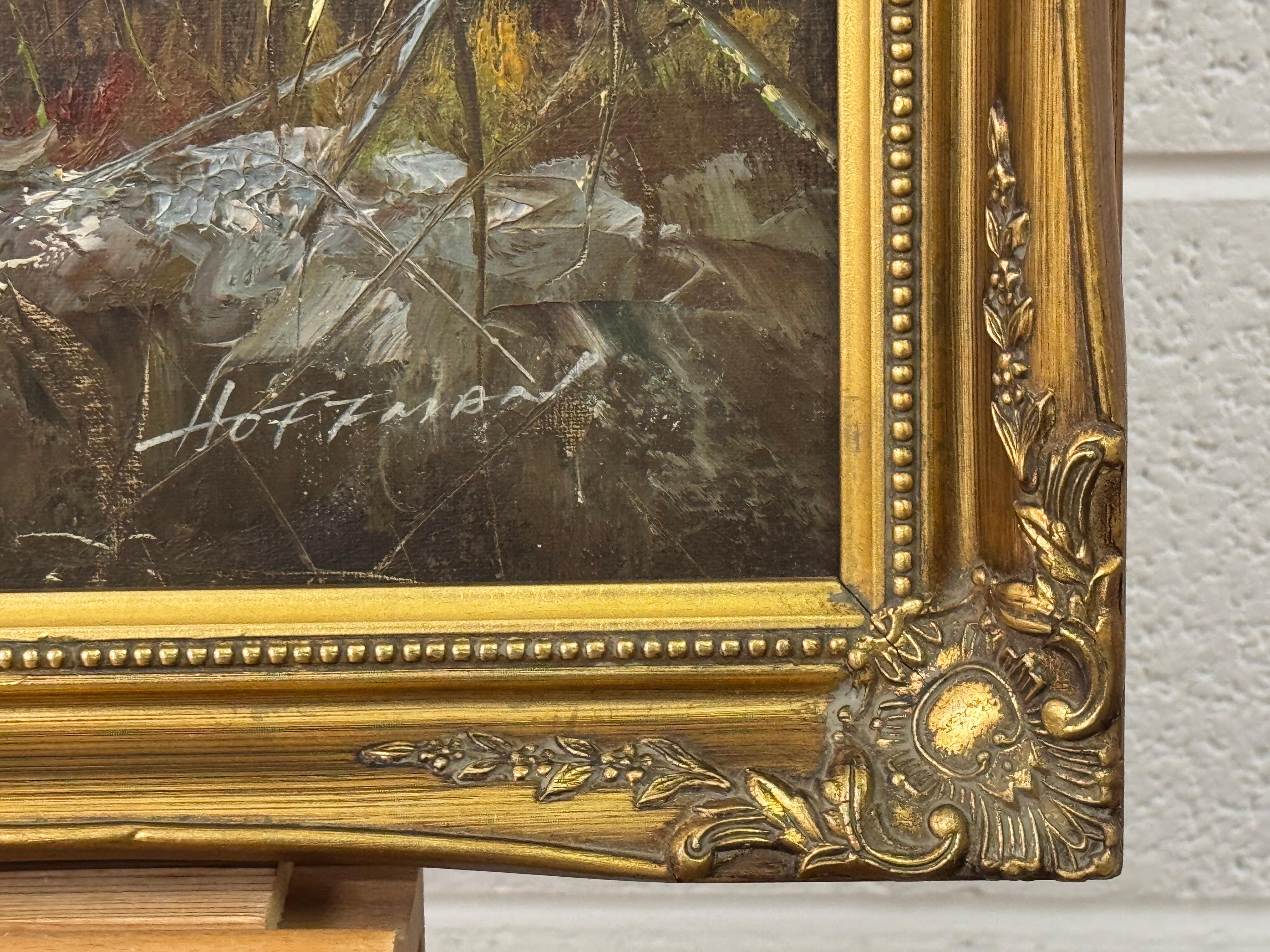 Jagdhund und zwei Vögel fliegen in den Wäldern in der englischen Landschaft von britischen Künstler

Kunst misst 24 x 20 Zoll
Rahmen misst 28 x 24 Zoll

Diese stimmungsvolle Sportlandschaft fängt einen Moment der absoluten Stille kurz vor dem