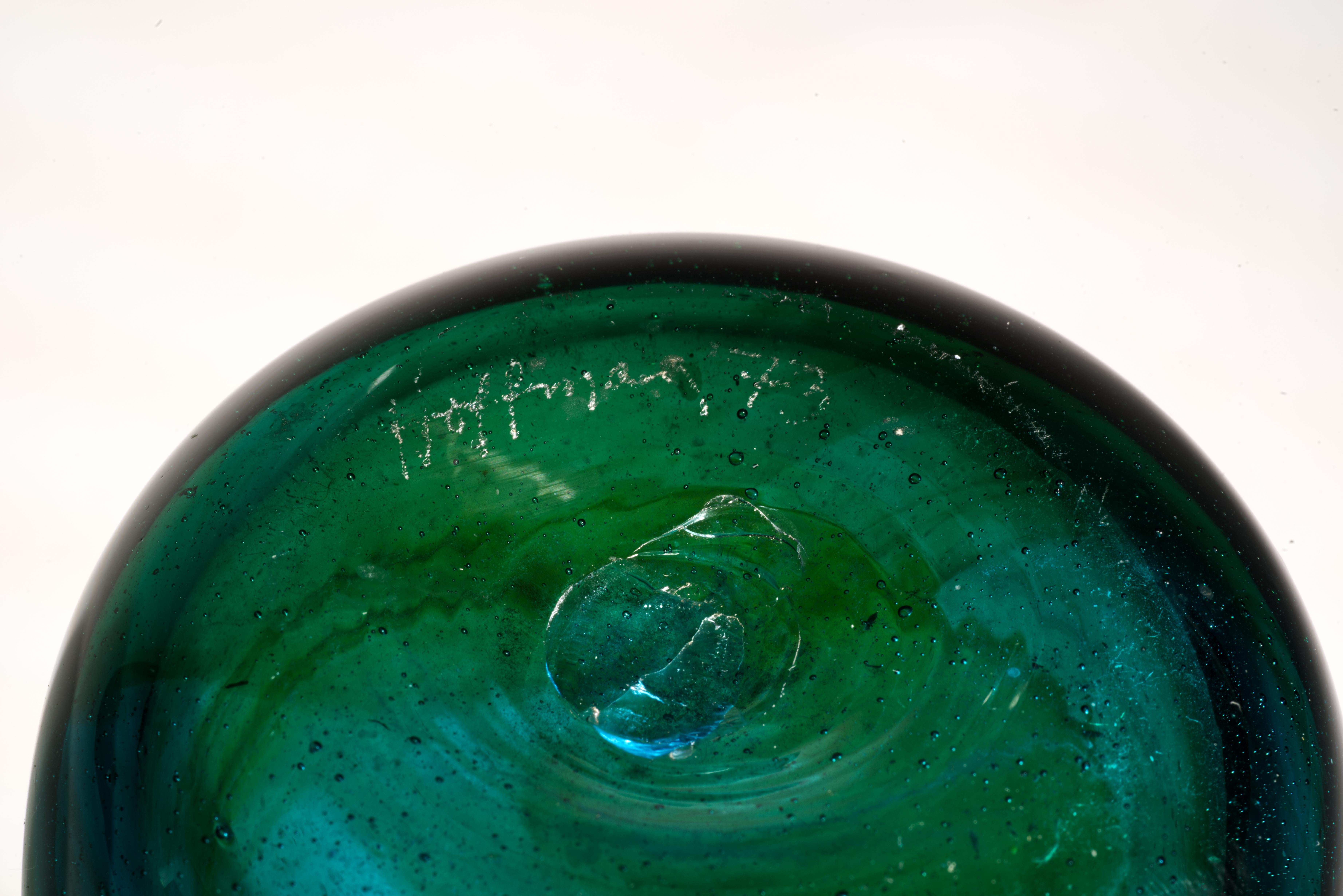 Vaso Hoffman Green, vetro da studio americano, 1973 in vendita 3