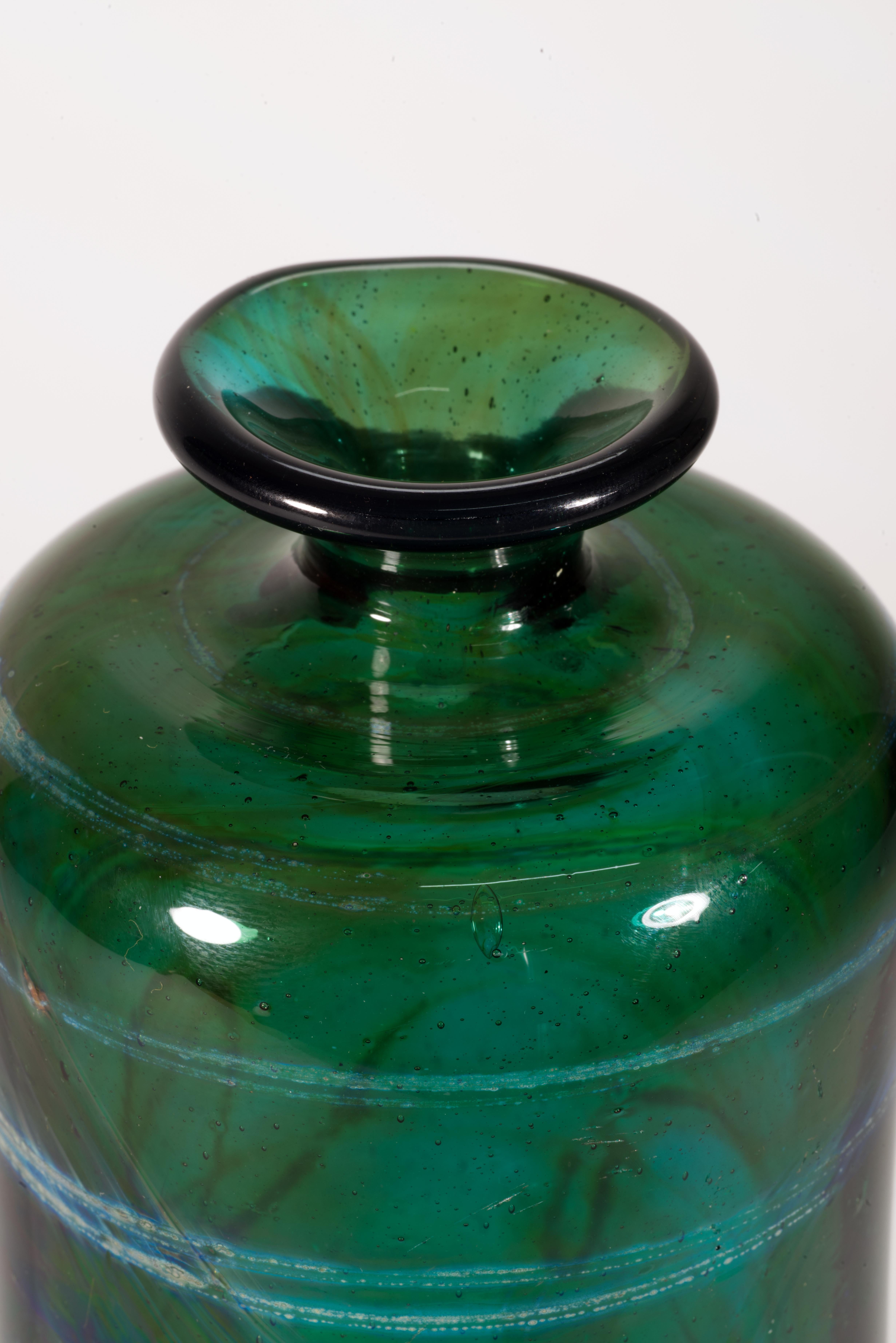 Fine XX secolo Vaso Hoffman Green, vetro da studio americano, 1973 in vendita