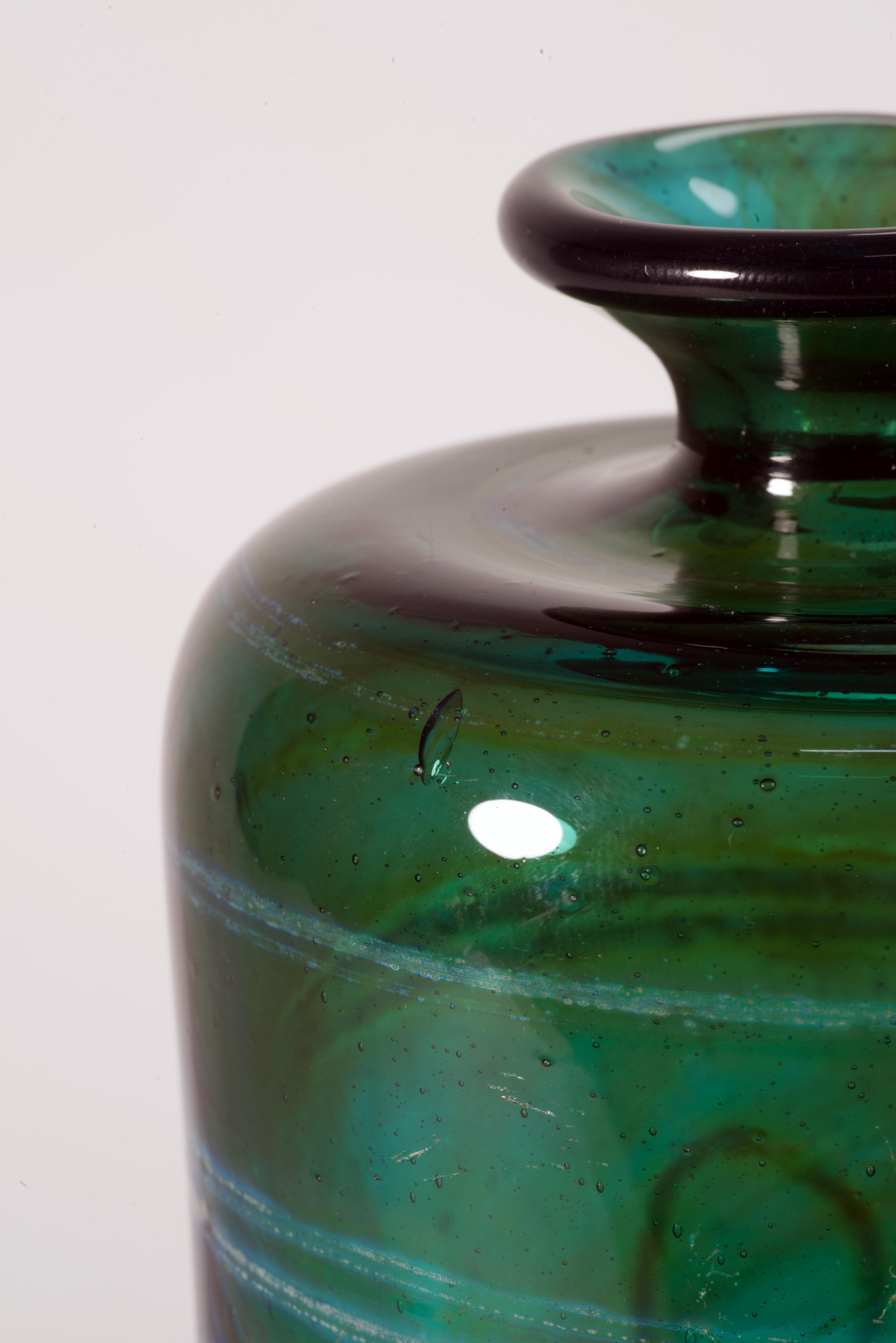 Vaso Hoffman Green, vetro da studio americano, 1973 in vendita 1