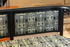 Hoffmann for Wittmann Austria Panchina imbottita in Wood e metallo nero