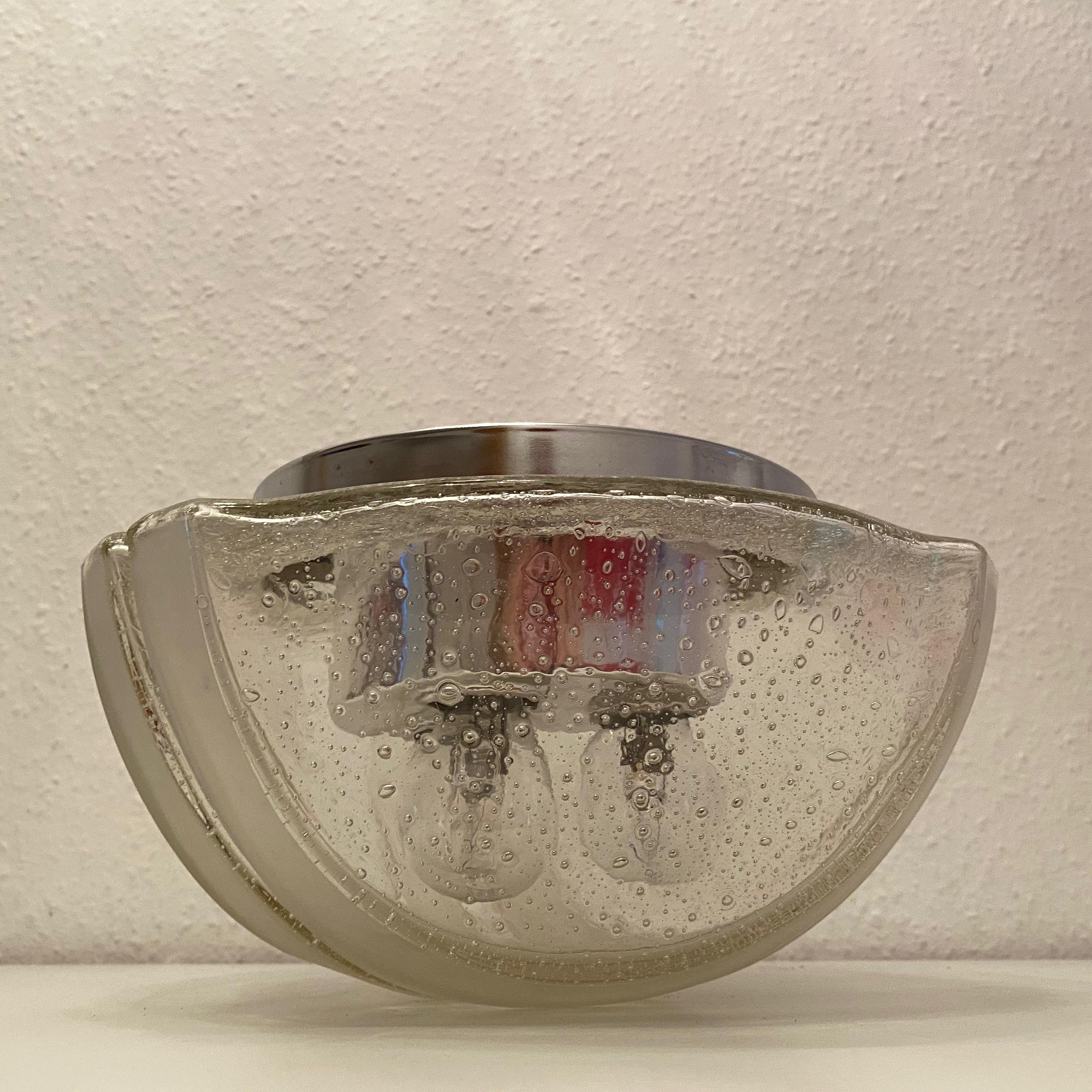 Hoffmeister Leuchten - Montage encastrée en verre à bulles futuriste, 1970 en vente 4