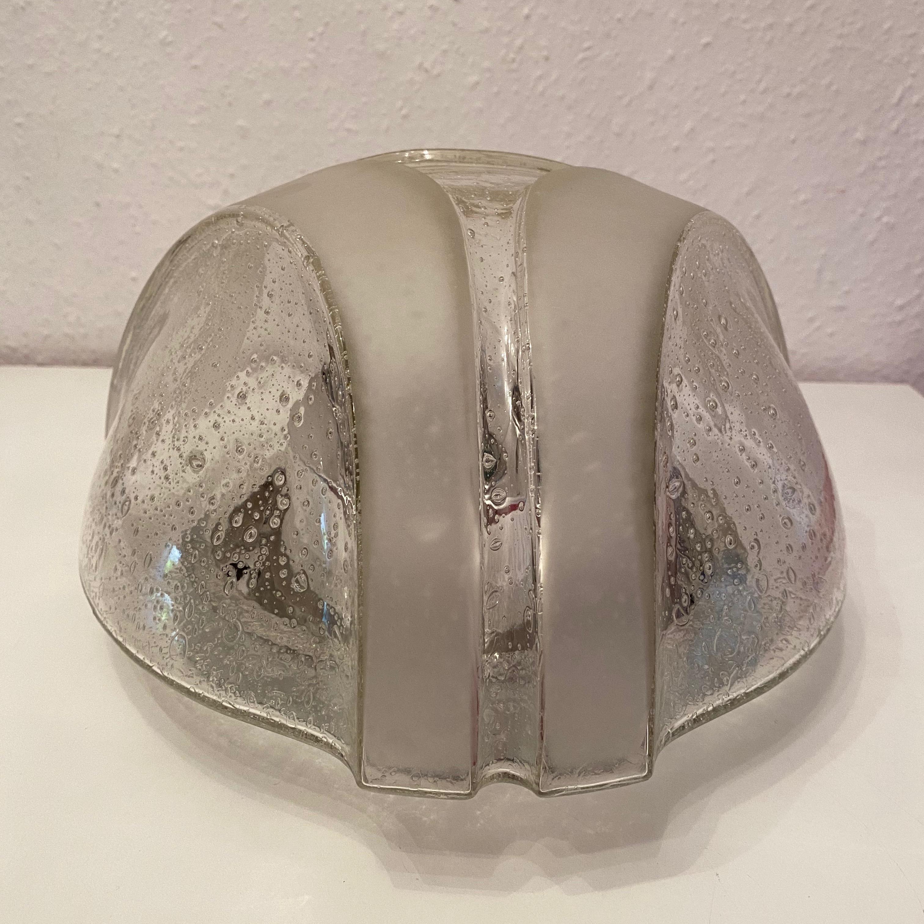 Mid-Century Modern Hoffmeister Leuchten Modernist Futuristic Air Bubble Glass Flush Mount, 1970s For Sale