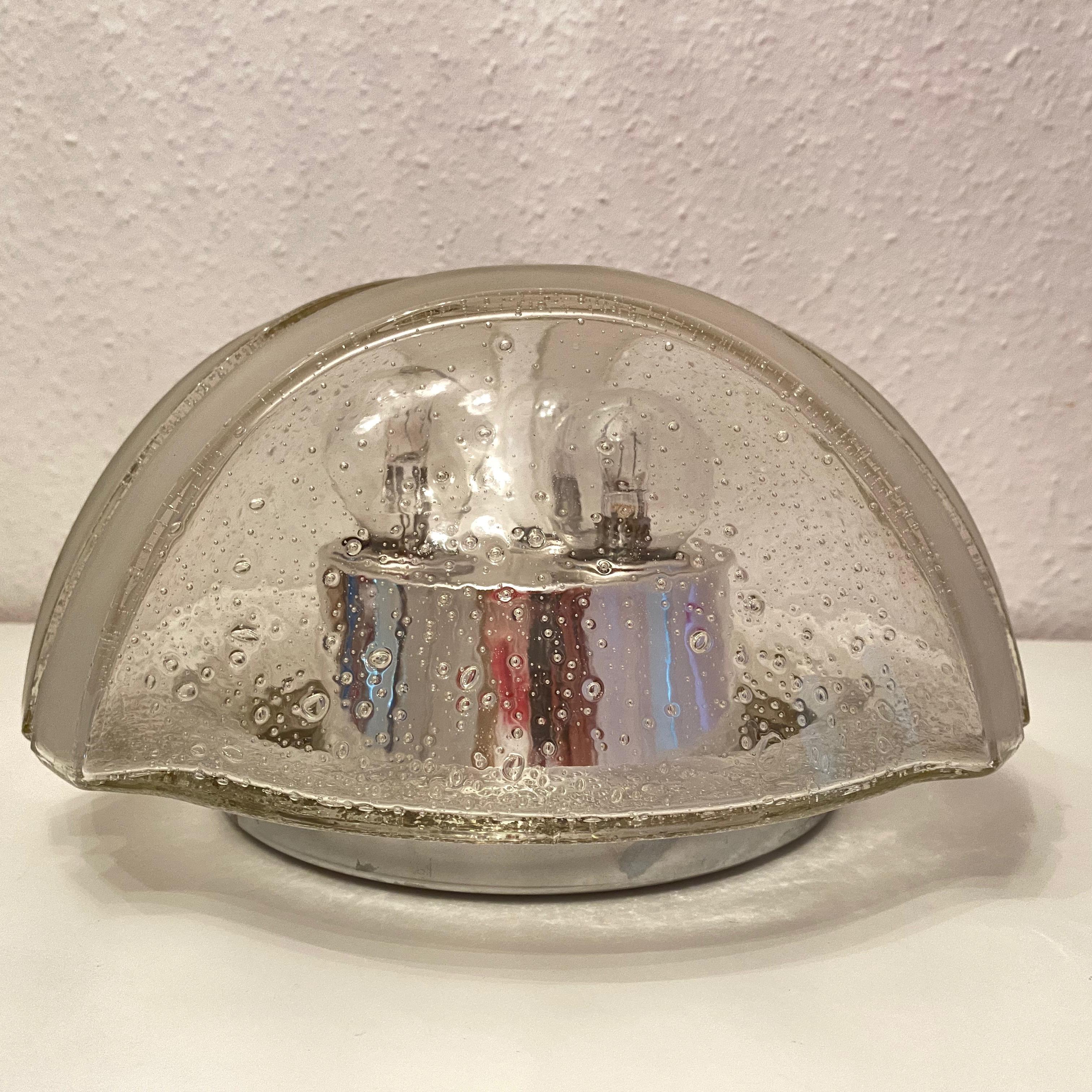Late 20th Century Hoffmeister Leuchten Modernist Futuristic Air Bubble Glass Flush Mount, 1970s For Sale