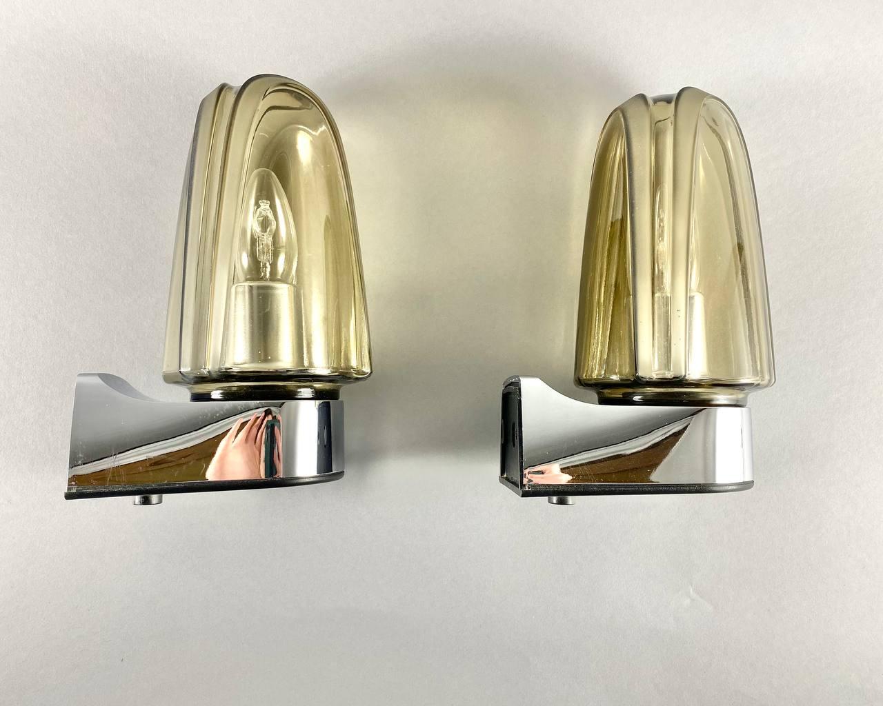Hoffmeister-Leuchten Paired Wall Sconces, Germany, Designer Wall Lamps, Vintage  For Sale 1