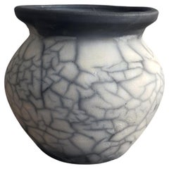 Jarrón de Cerámica Raku Hofu - Raku Ahumado - Alfarería Artesanal Decoración para el Hogar Regalo