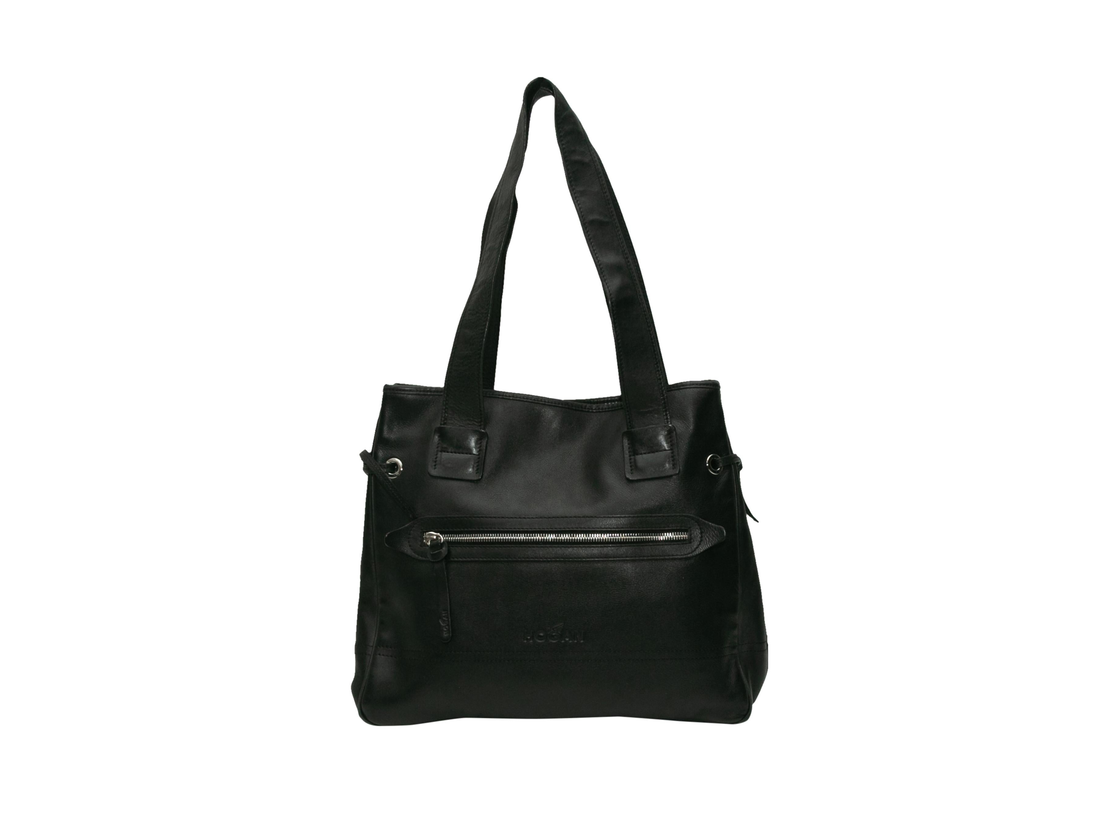 Hogan Black Leather Tote Bag In New Condition In New York, NY