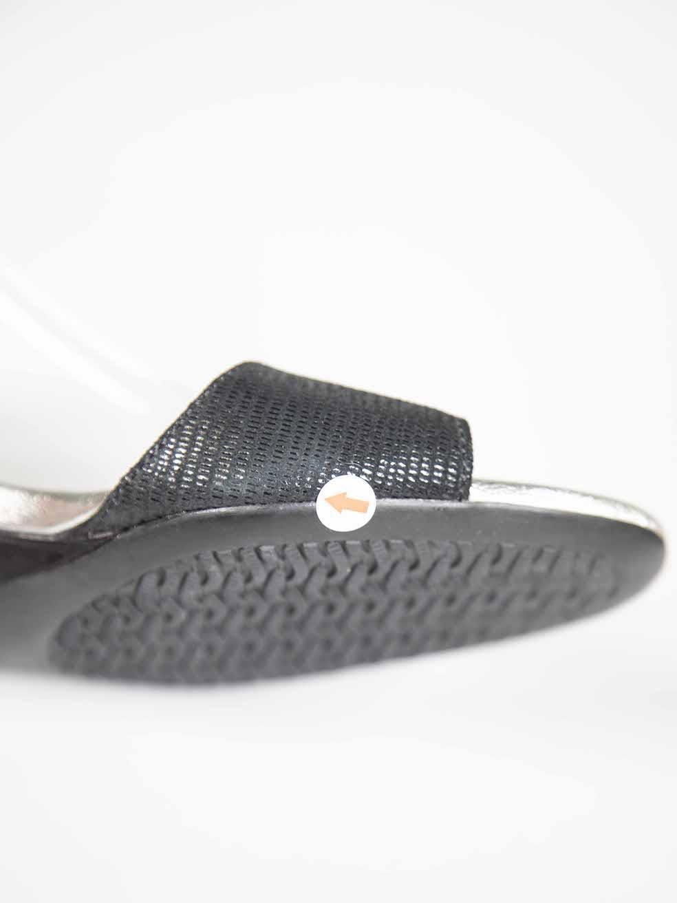 Hogan Black Suede Lizard Embossed Strap Sandals Size IT 37 For Sale 5