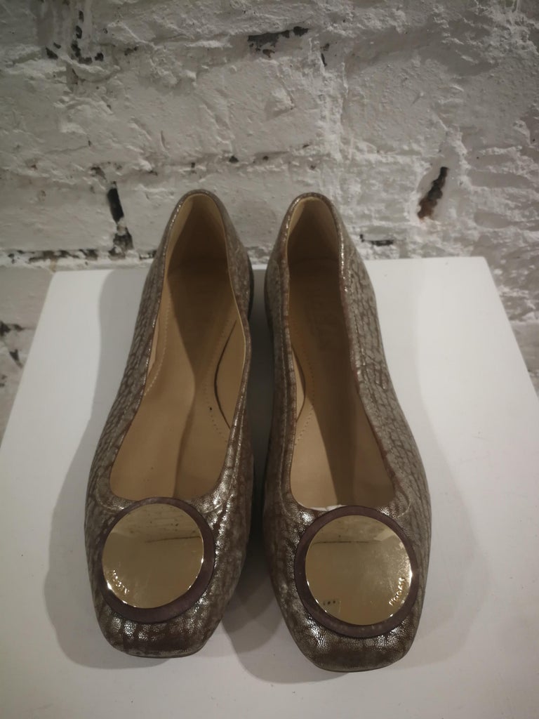 Hogan metallic leather ballerina For Sale at 1stdibs
