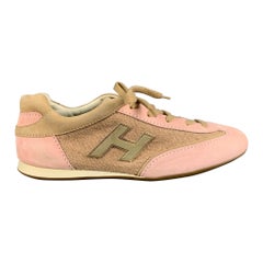 HOGAN OLYMPIA Taglia 8 Scarpe da ginnastica basse in pelle scamosciata rosa e beige
