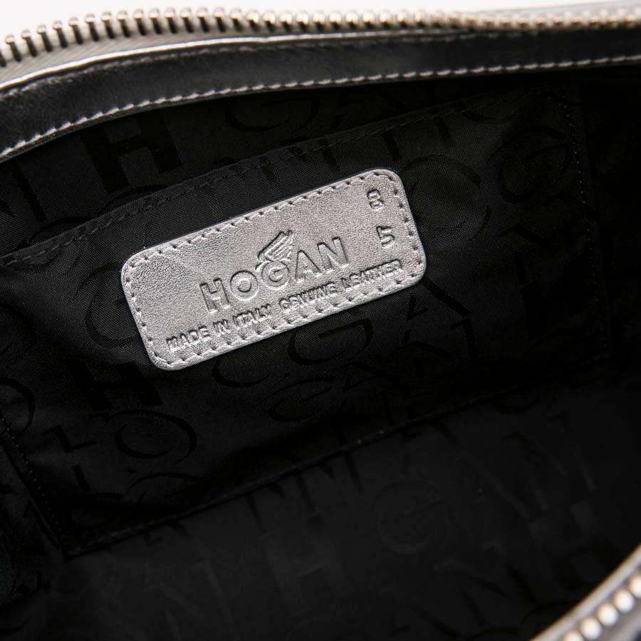 HOGAN Unisex Clutch designed by Karl Lagerfeld in Silver Leather For Sale 4