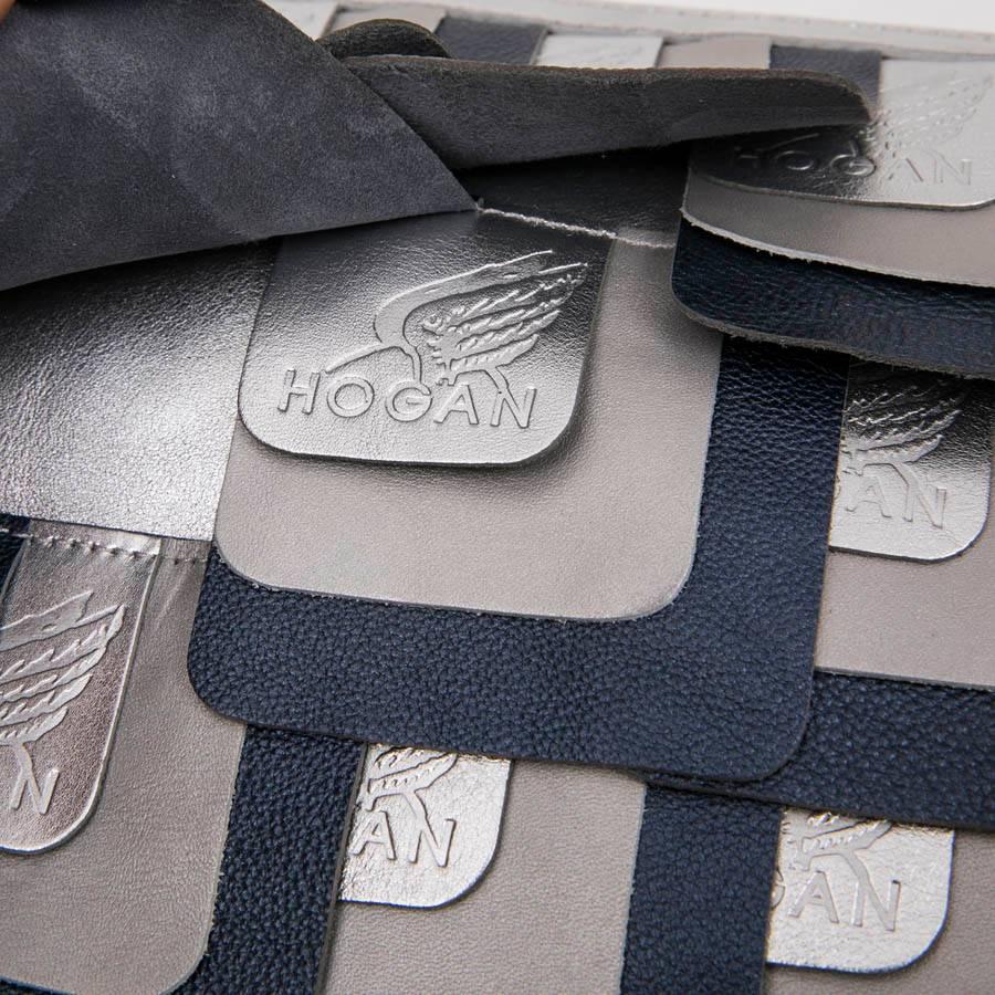 HOGAN Unisex Clutch designed by Karl Lagerfeld in Silver Leather For Sale 3