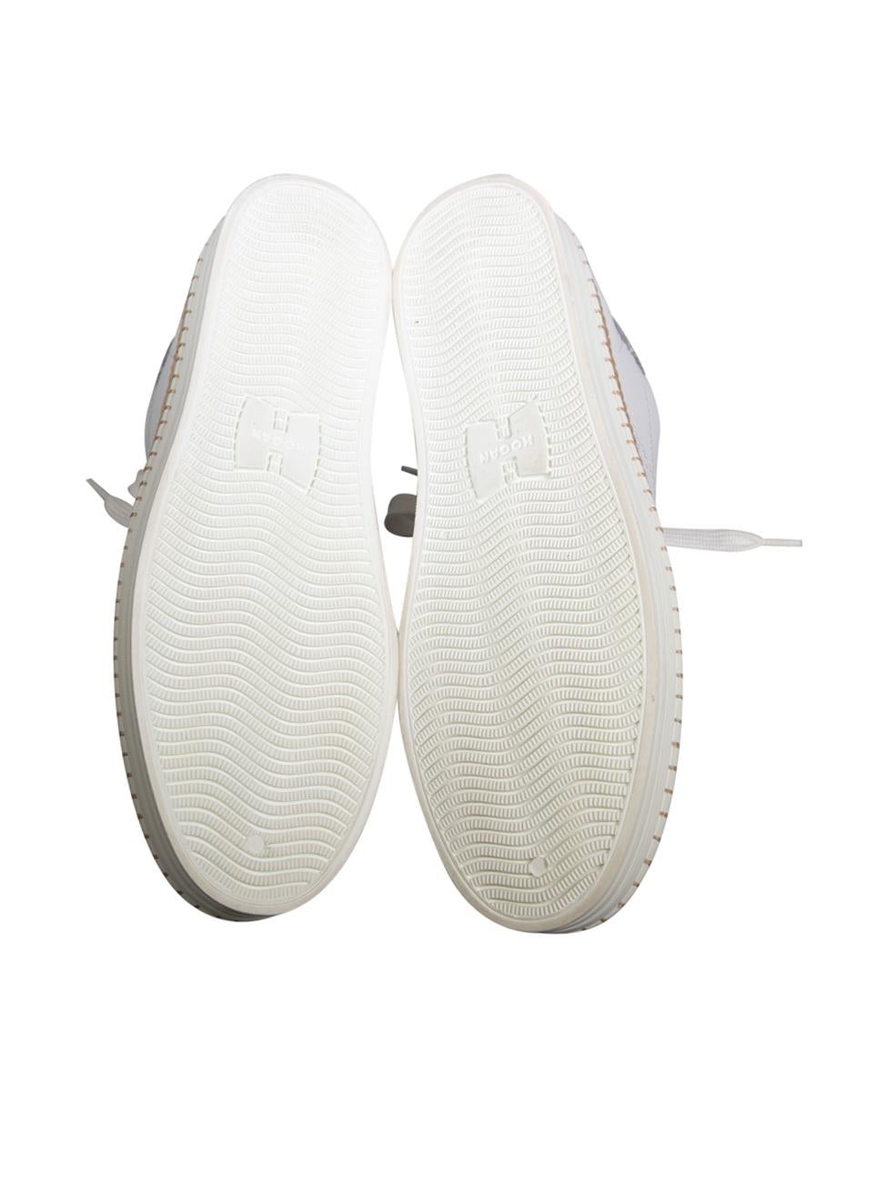 Women's Hogan White Leather R260 Stitched Sole Perforated Trainers Size EU 40 For Sale