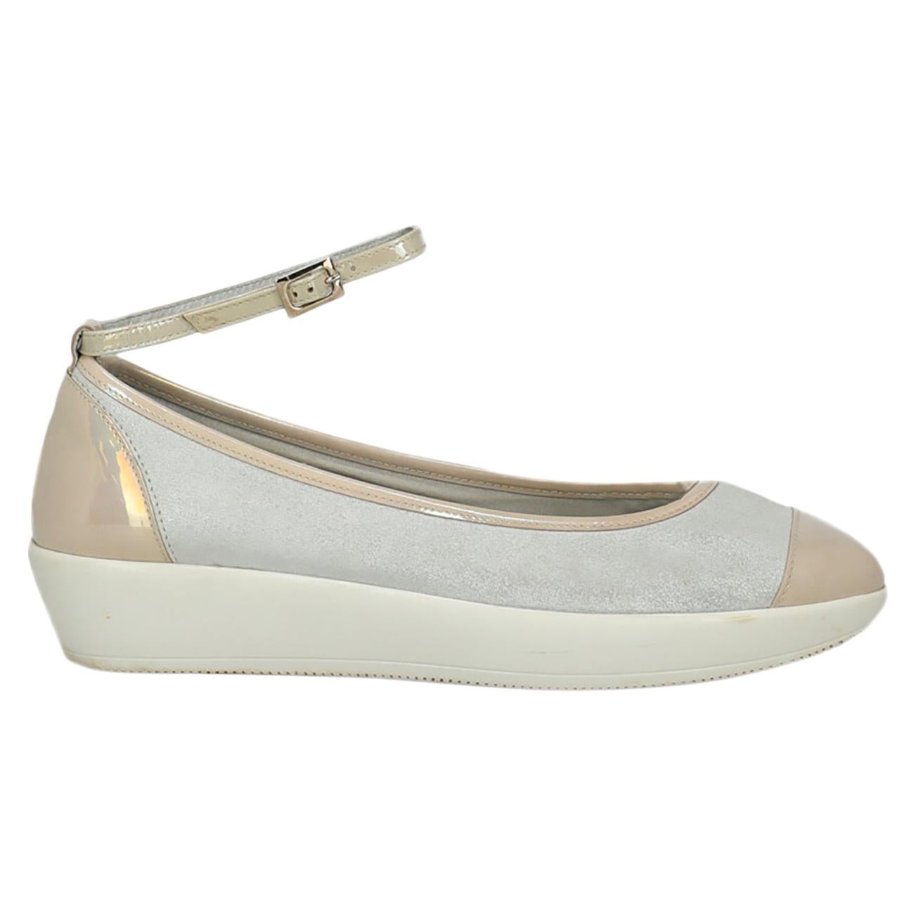 Hogan Woman Ballet flats Beige Leather IT 37.5 For Sale at 1stDibs