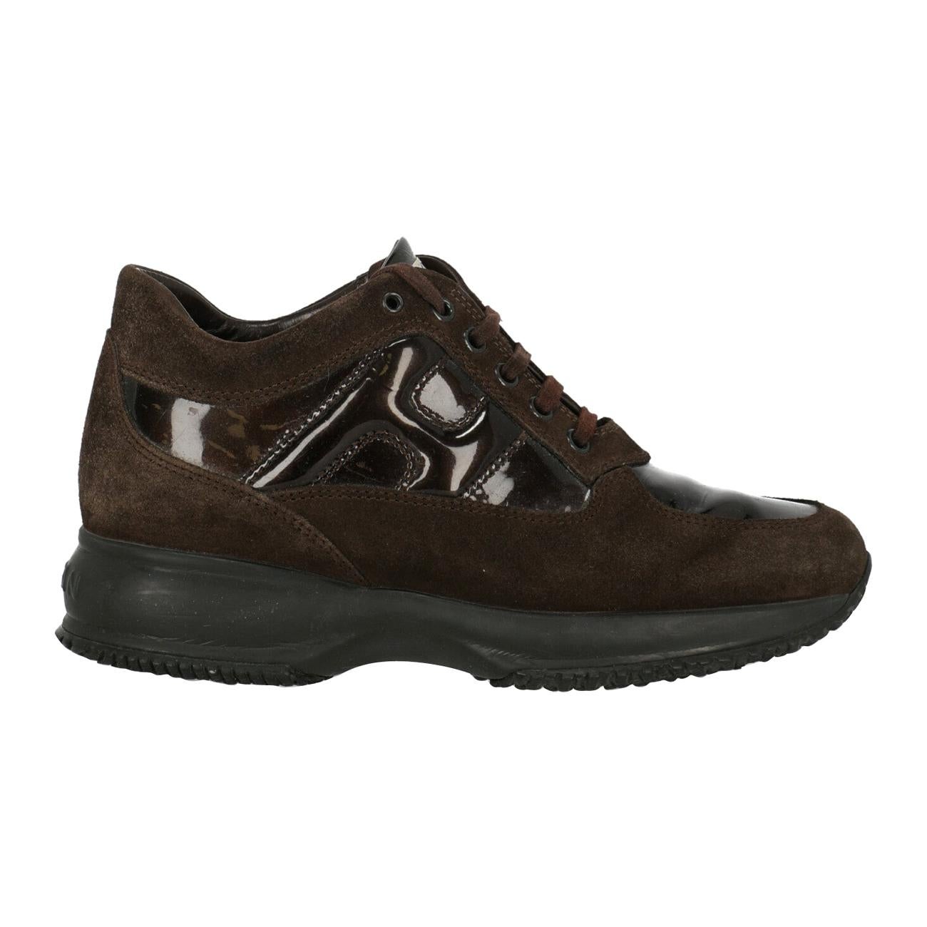 Hogan Woman Sneakers Brown Leather IT 37 For Sale