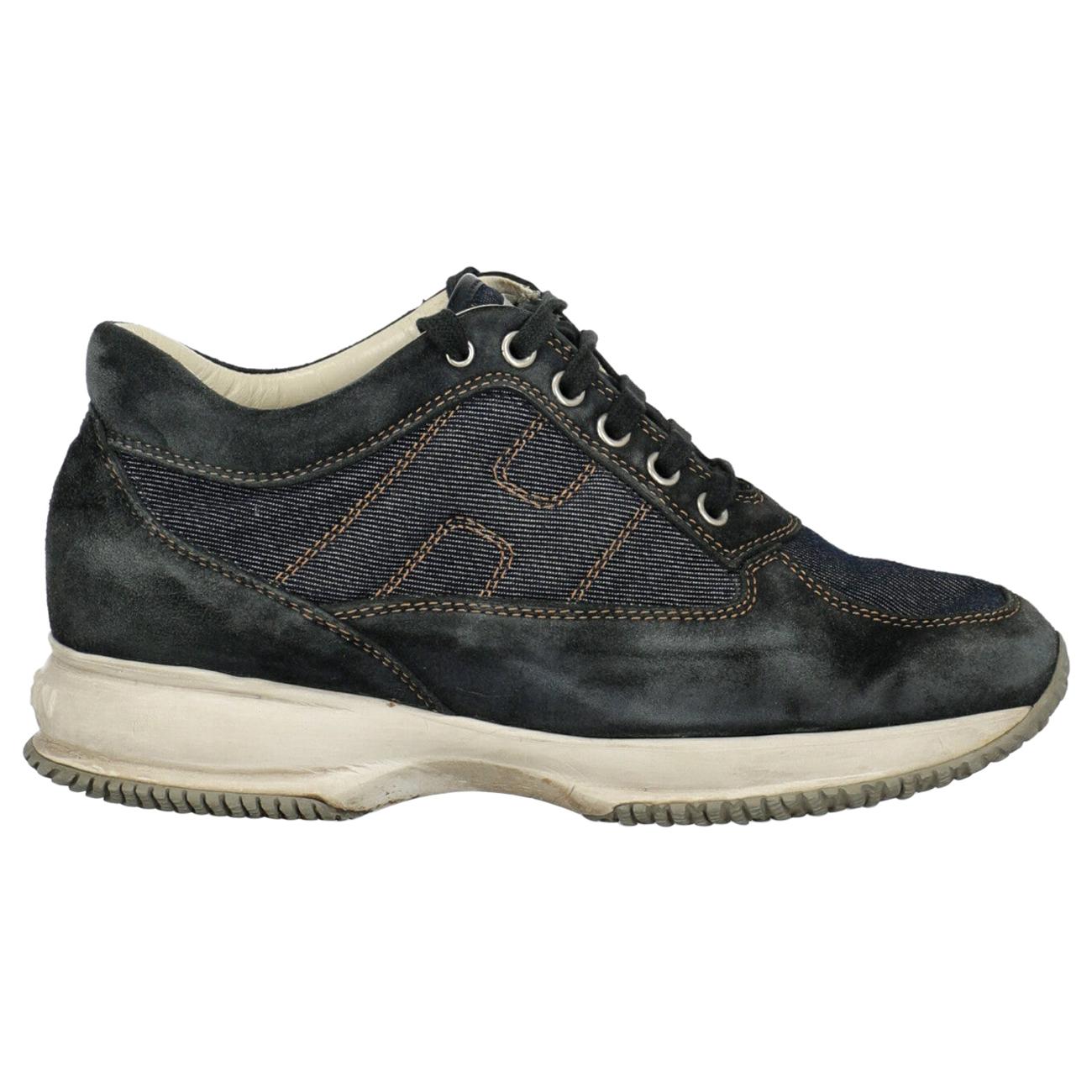 Hogan Woman Sneakers Navy Leather IT 36 For Sale