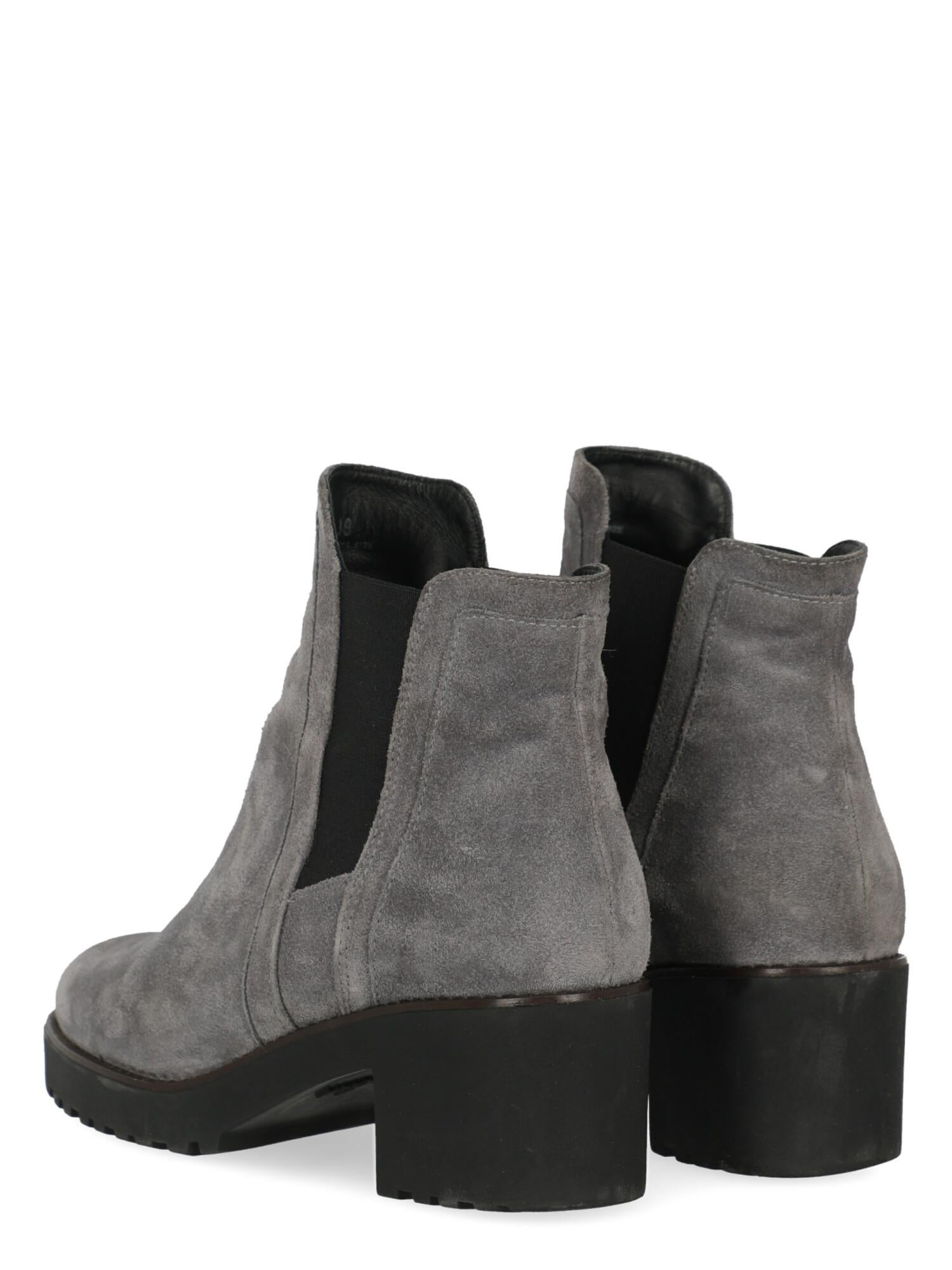 Gray Hogan Women Ankle boots Grey Leather EU 39 For Sale