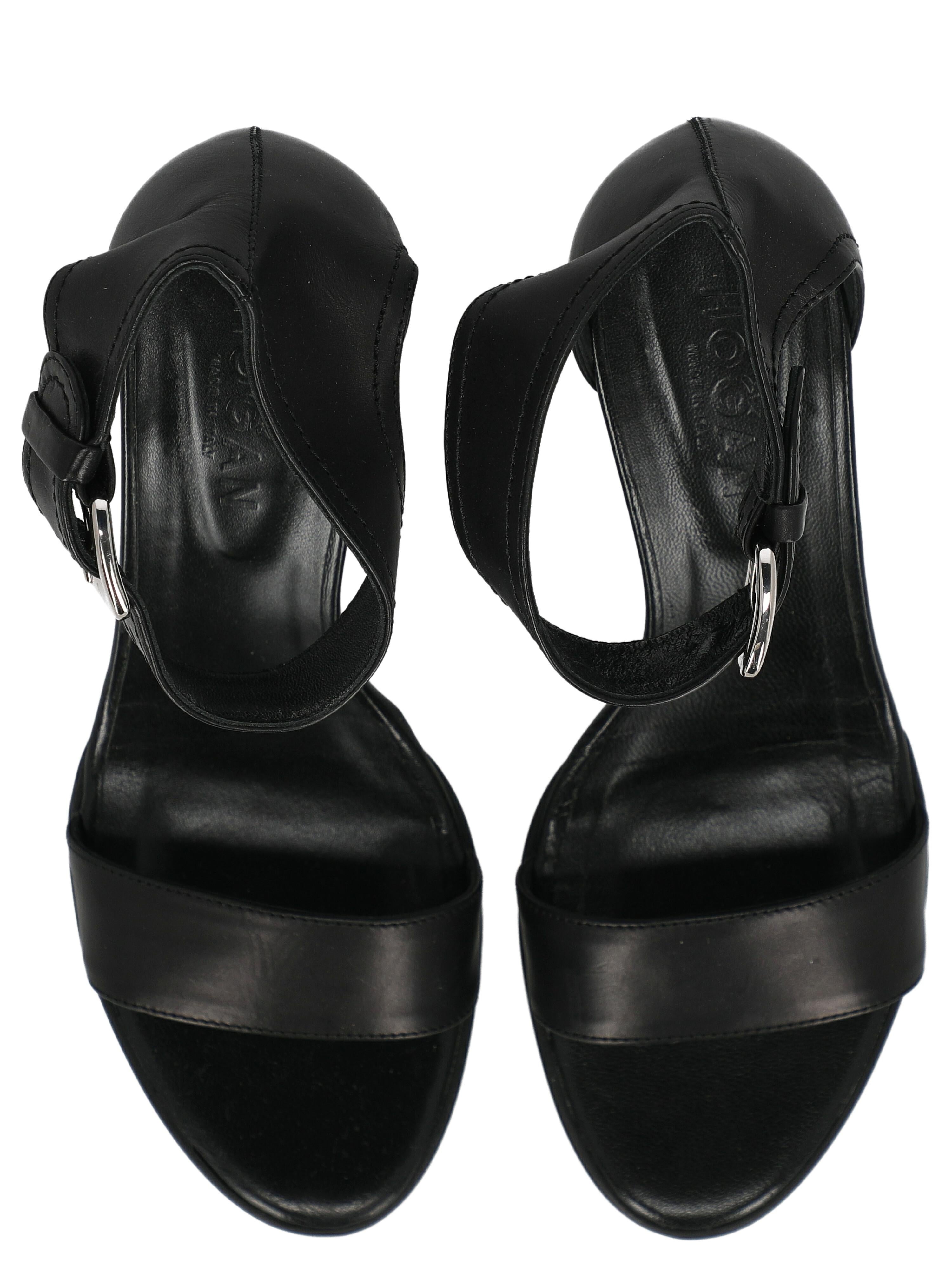 Hogan Women  Sandals Black Leather IT 38.5 For Sale 2