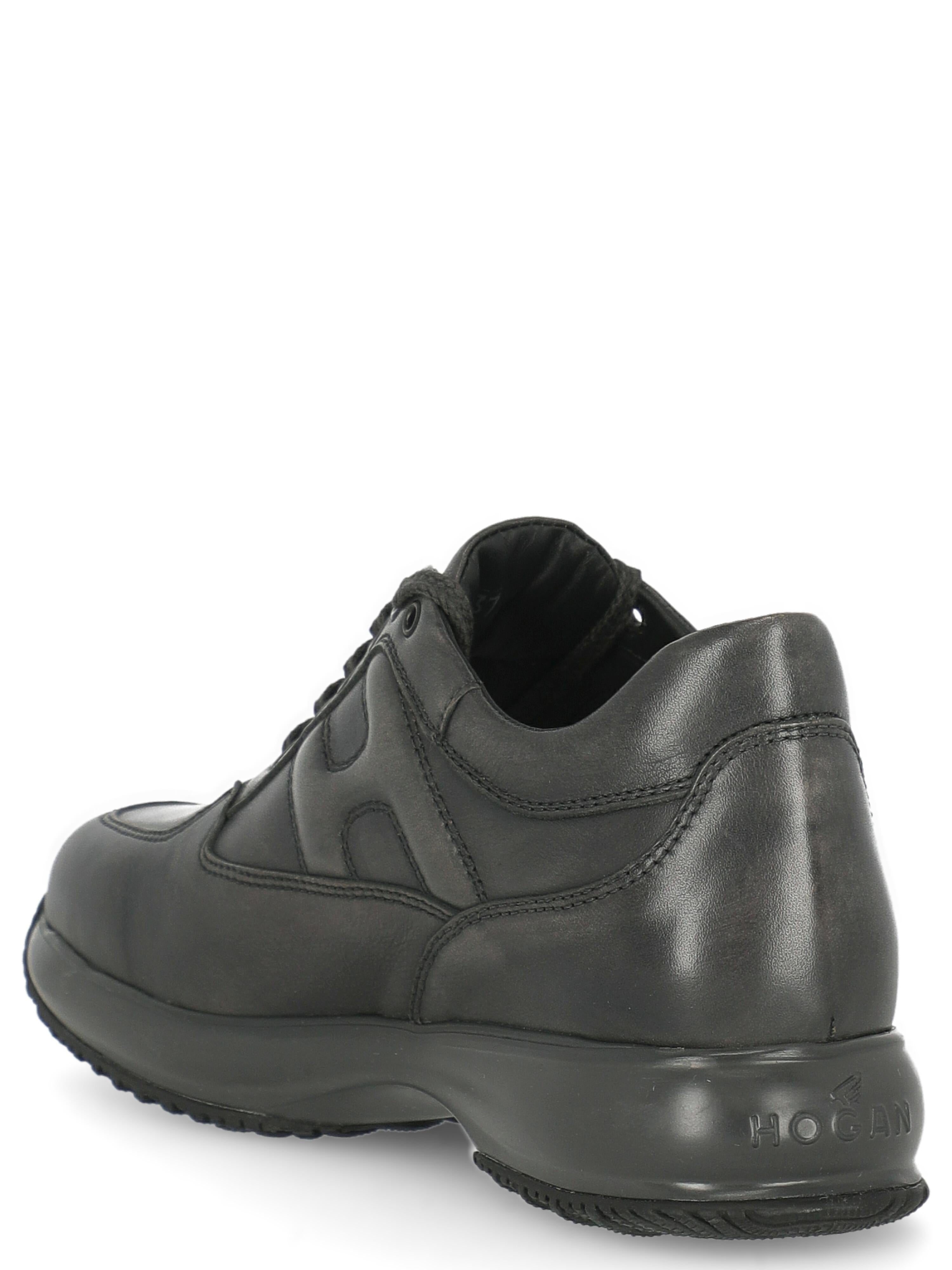Black Hogan Women  Sneakers Anthracite Leather IT 37 For Sale