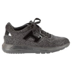 Hogan Women's Anthracite Glitter Low Top Trainers