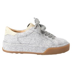 Used Hogan Women
s Grey Felt Lace Up Flatform Trainers