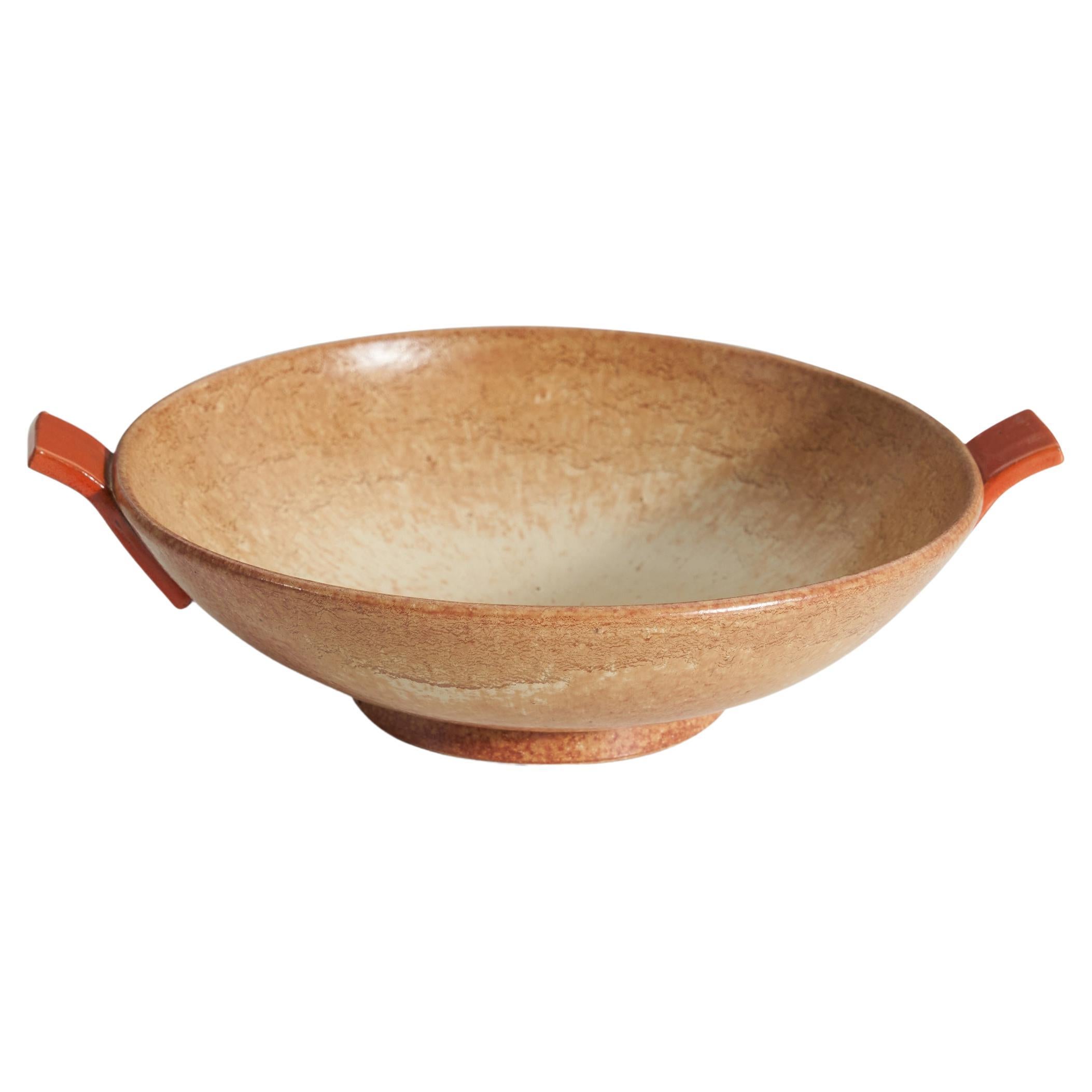 Höganas Keramik, Bowl, Glazed Stoneware, Höganäs, Sweden, 1940s For Sale