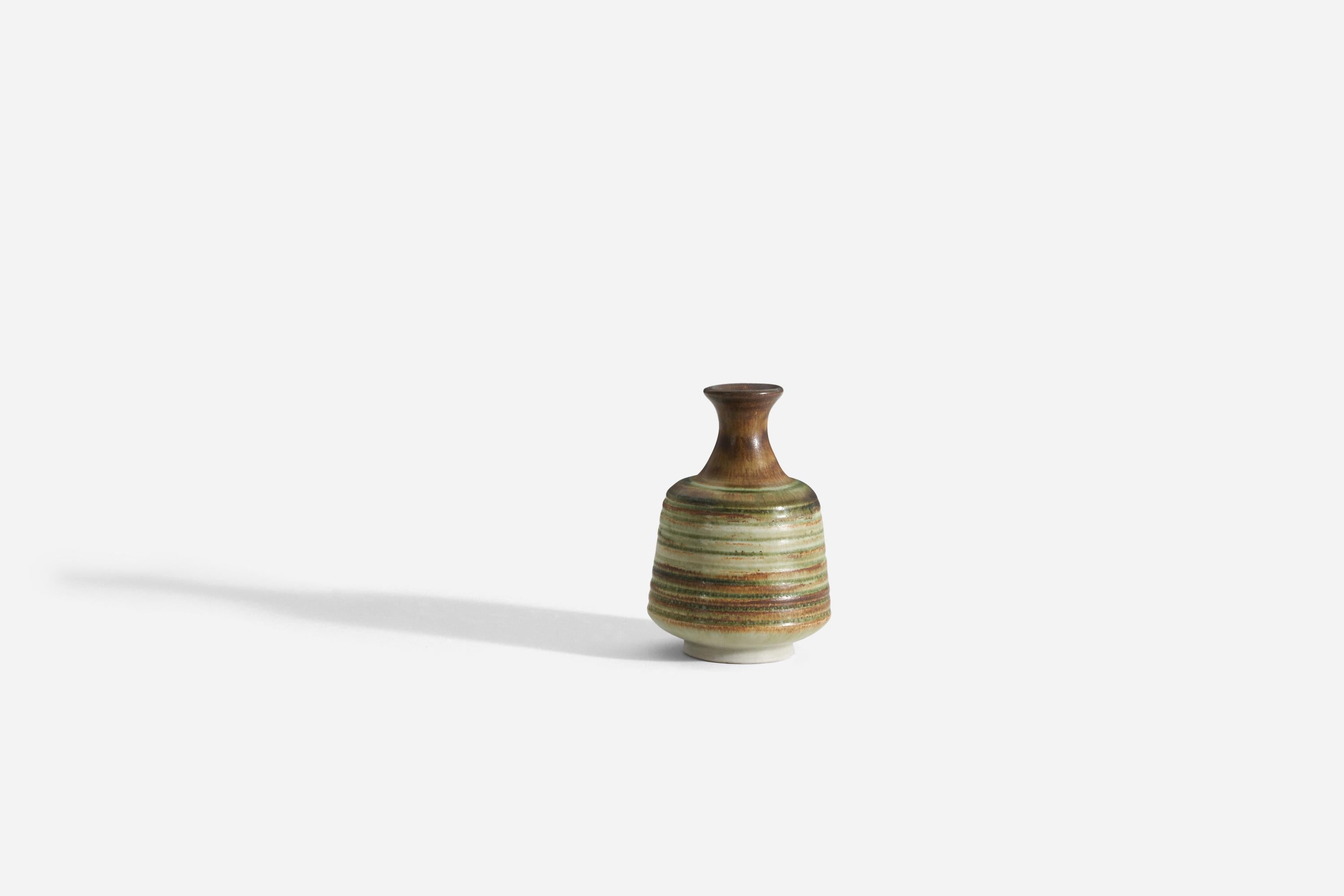 Scandinavian Modern Höganas Keramik, Early Vase, Glazed Earthenware, Höganäs, Sweden, 1950s