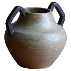 Höganäs Keramik, Early Vase, Grey Glazed Ceramic, Sweden, 1940s