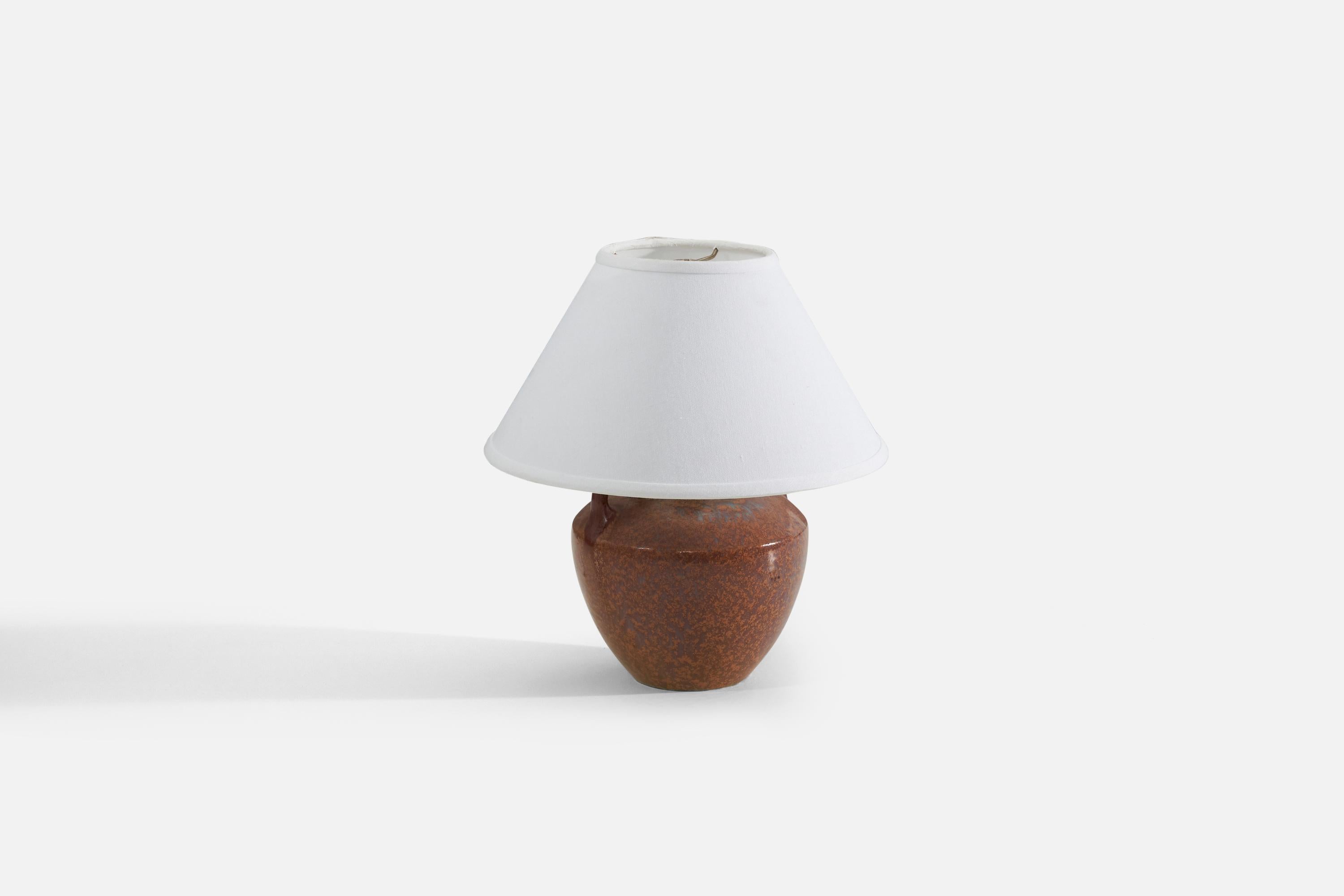 Mid-Century Modern Höganäs Keramik, lampe de table, grès, Suède, années 1940 en vente