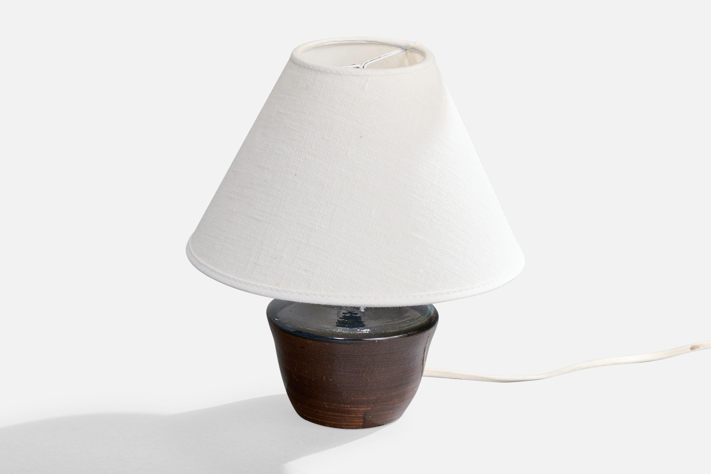 Scandinave moderne Höganäs Keramik, lampe de table, grès, Suède, années 1940 en vente
