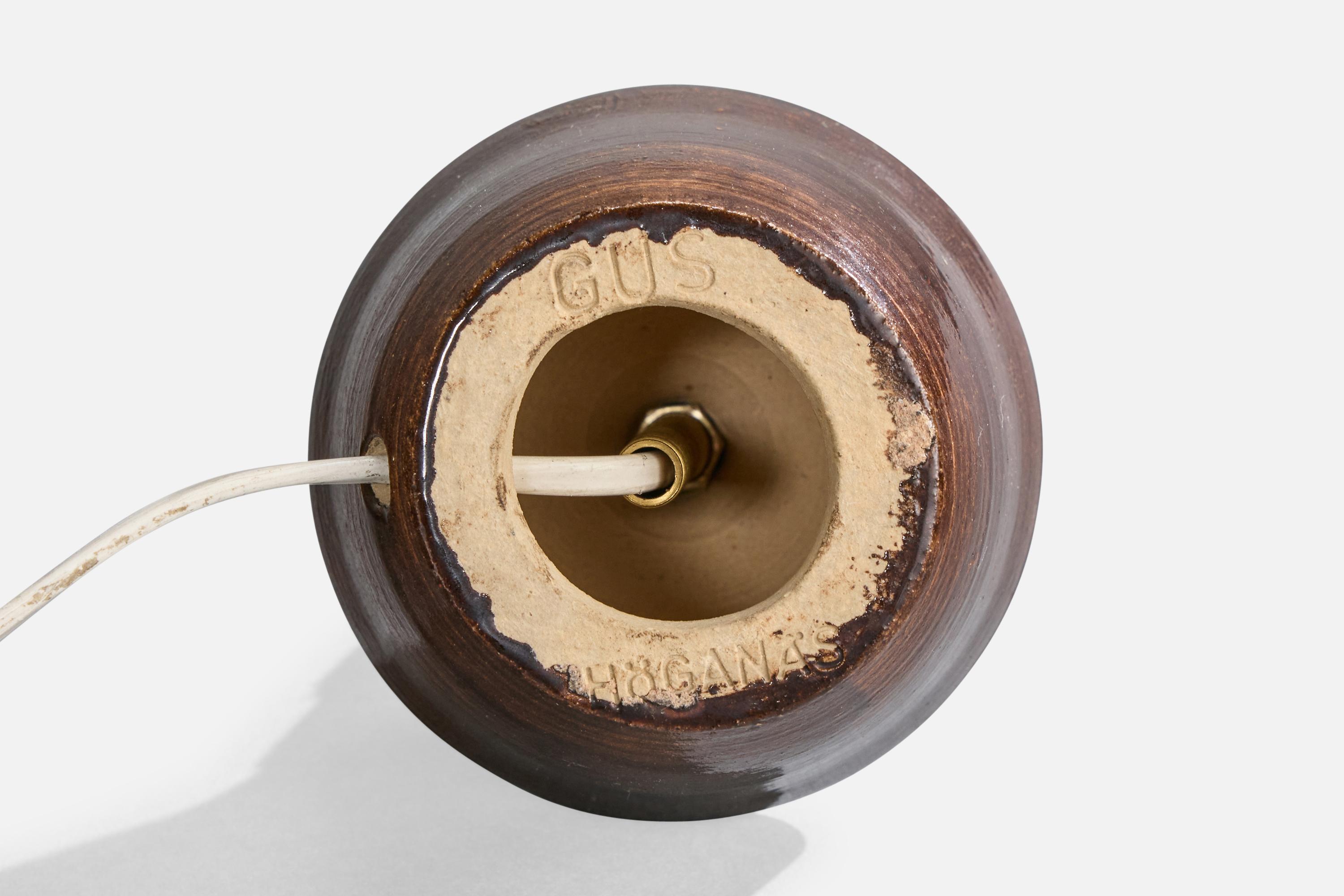 Milieu du XXe siècle Höganäs Keramik, lampe de table, grès, Suède, années 1940 en vente