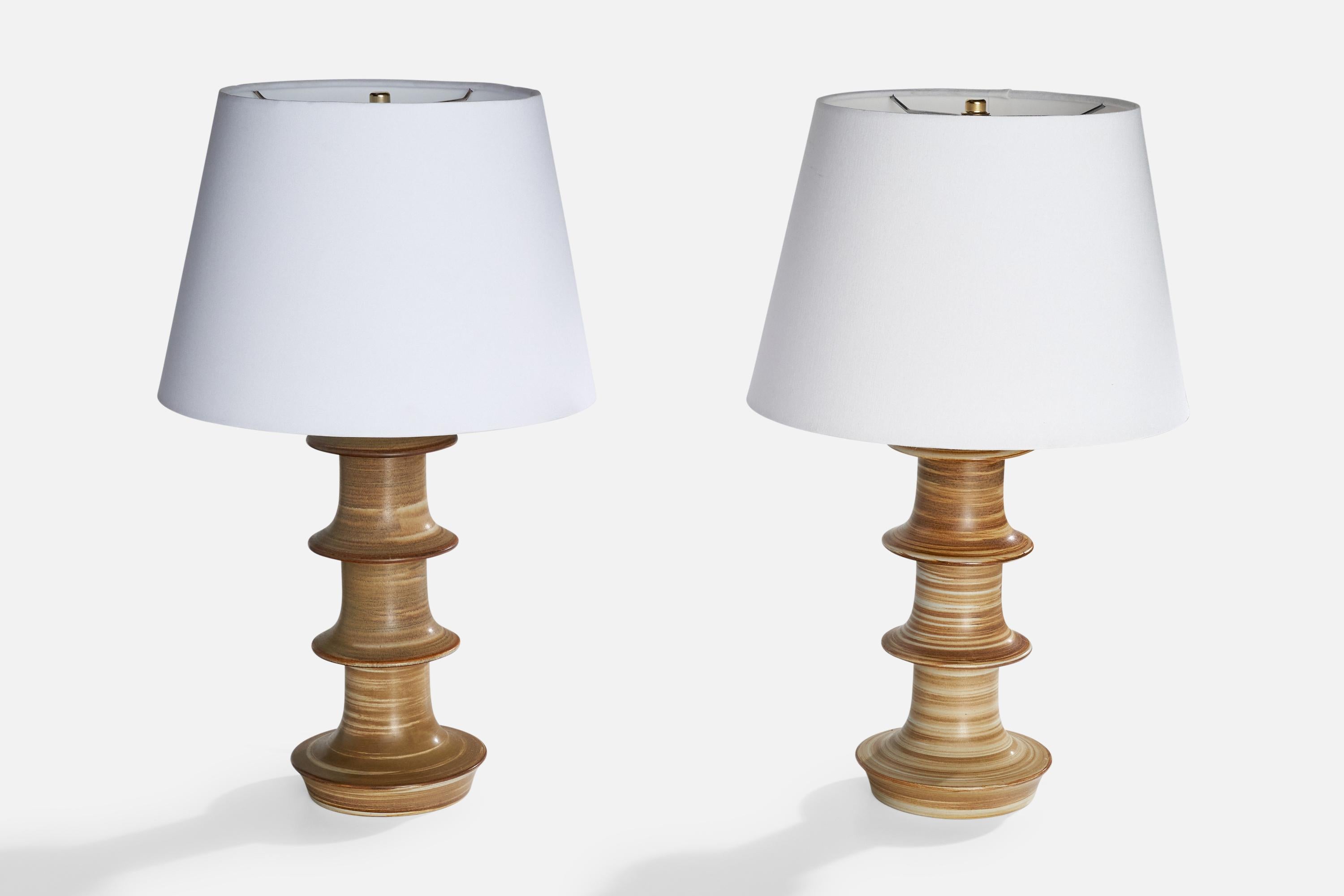 Höganäs Keramik, Tischlampen, Steingut, Schweden, 1960er Jahre (Skandinavische Moderne) im Angebot