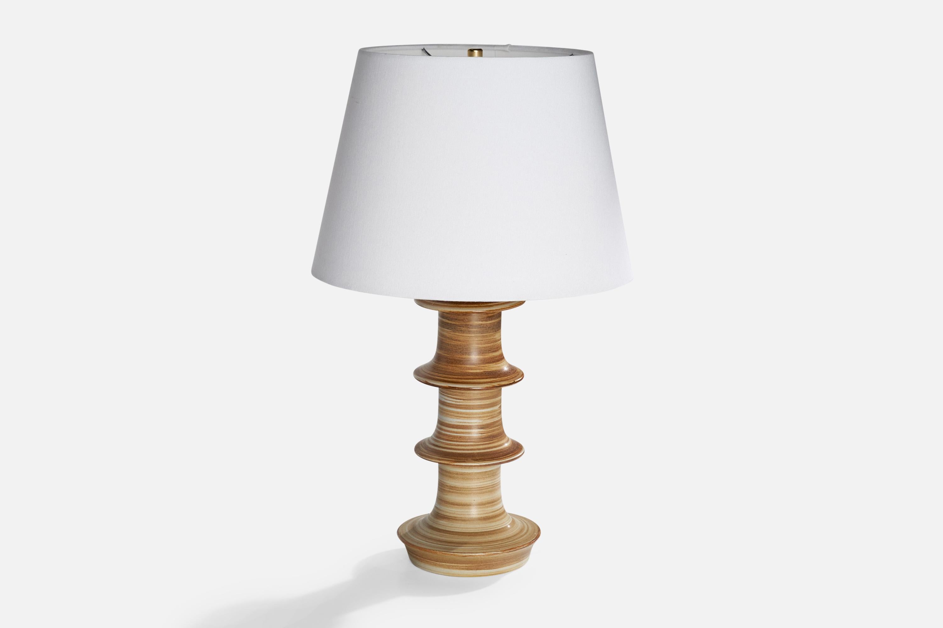 Höganäs Keramik, Tischlampen, Steingut, Schweden, 1960er Jahre (Schwedisch) im Angebot