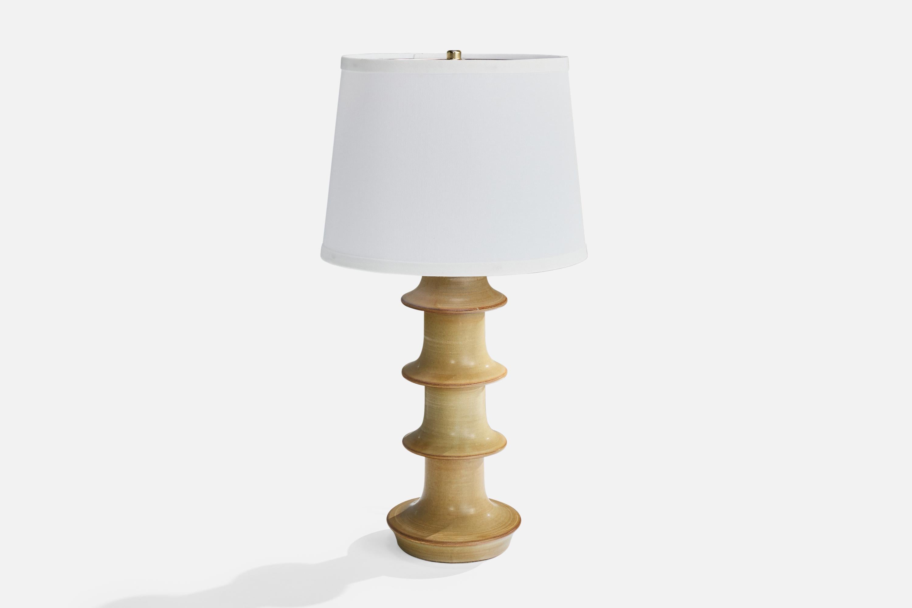 Swedish Höganäs Keramik, Table Lamps, Stoneware, Sweden, 1960s For Sale