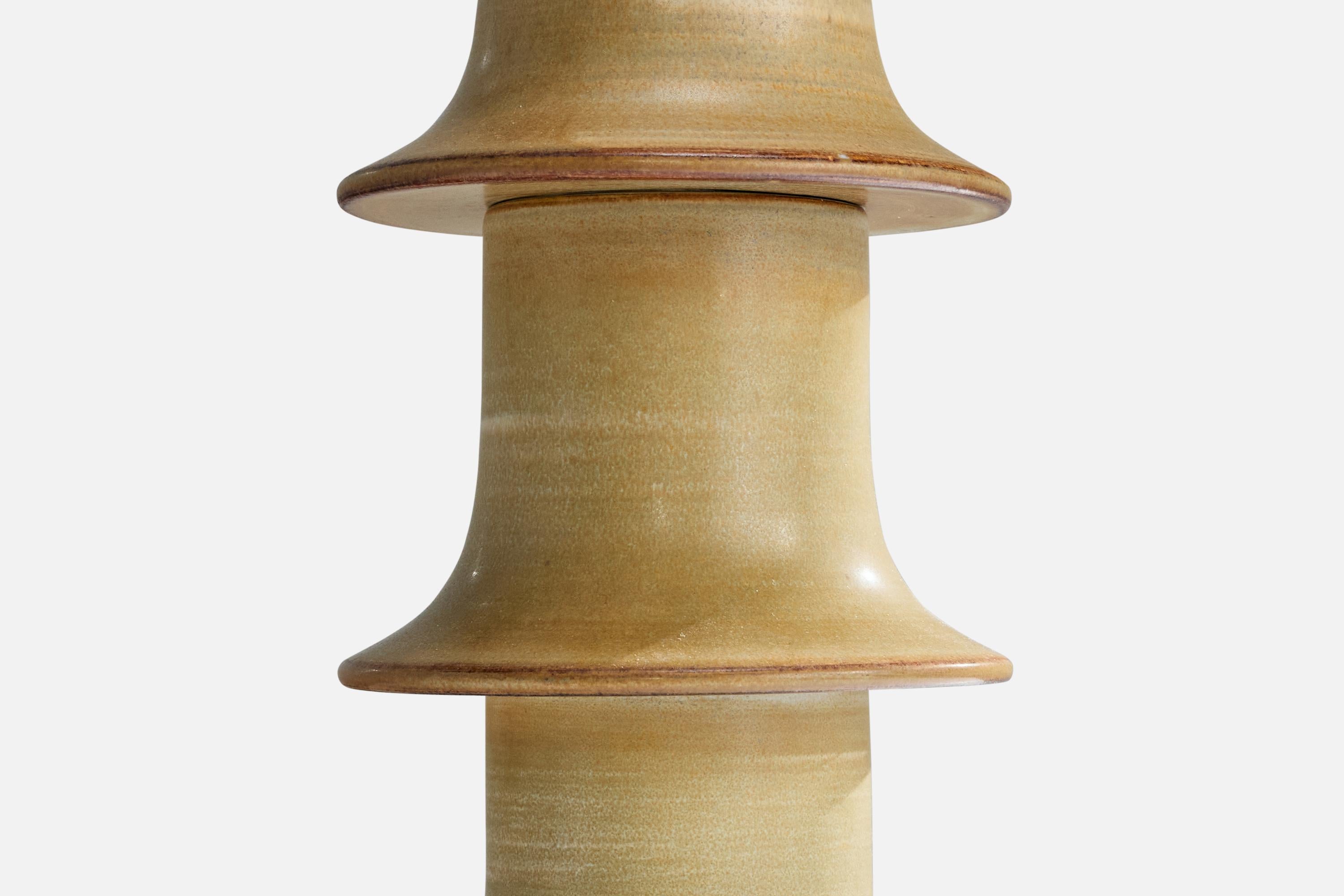 Mid-20th Century Höganäs Keramik, Table Lamps, Stoneware, Sweden, 1960s For Sale