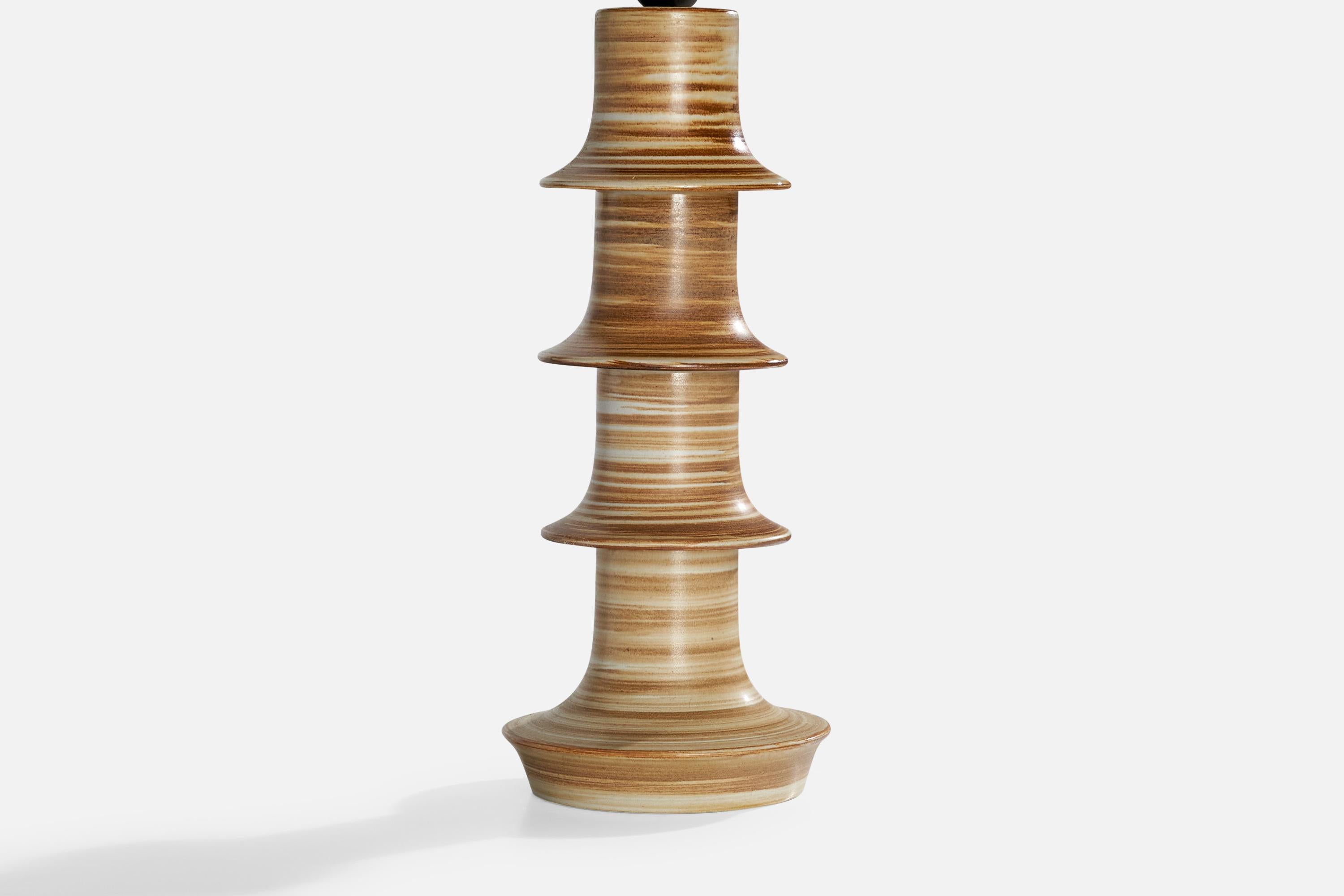 Höganäs Keramik, Tischlampen, Steingut, Schweden, 1960er Jahre im Angebot 1