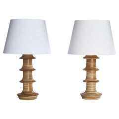 Höganäs Keramik, lampes de table, grès, Suède, années 1960