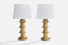 Höganäs Keramik, Table Lamps, Stoneware, Sweden, 1960s