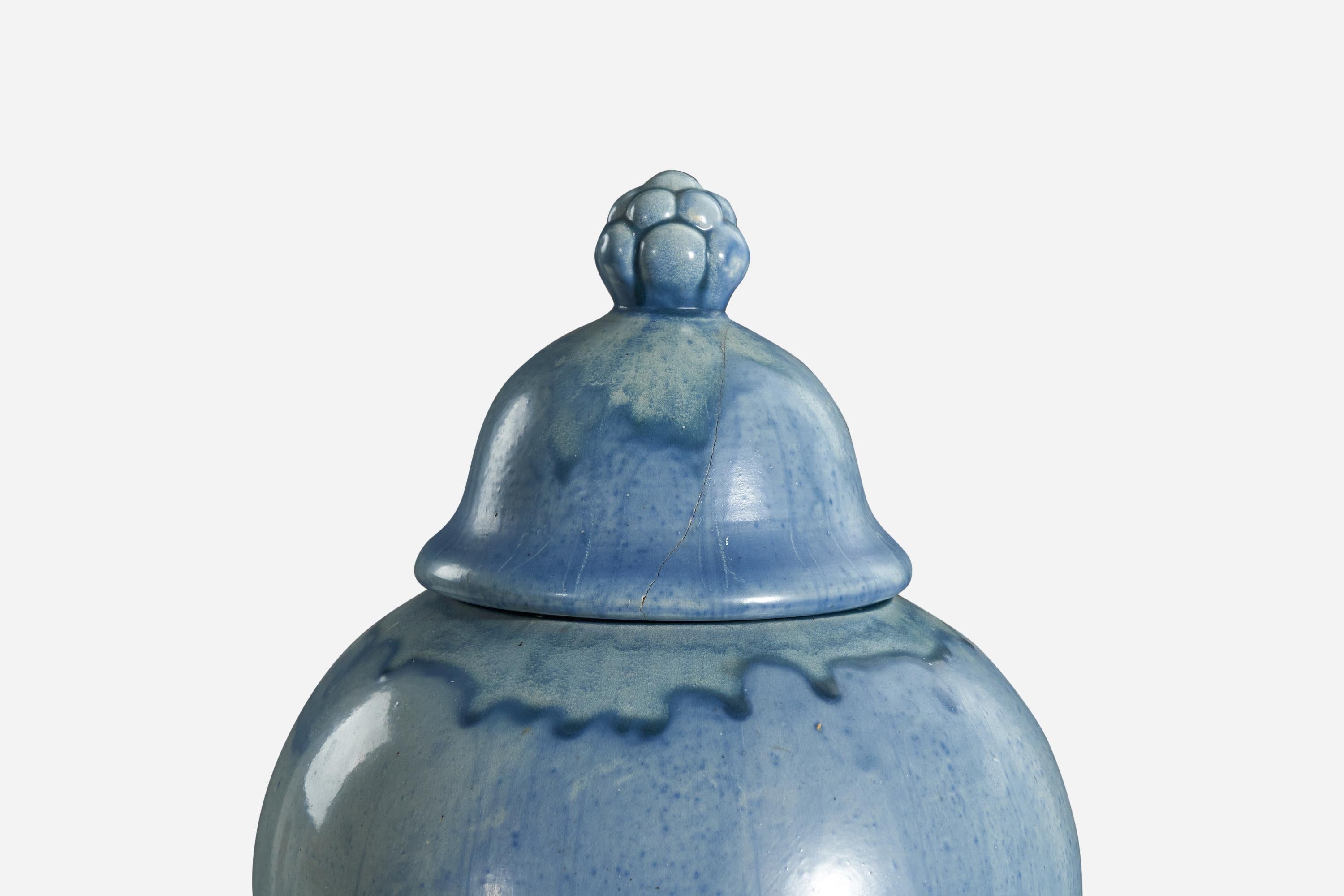 Hganas Keramik, Urne, glasiertes Steingut, Hgans, Schweden, 1940er Jahre (Schwedisch) im Angebot