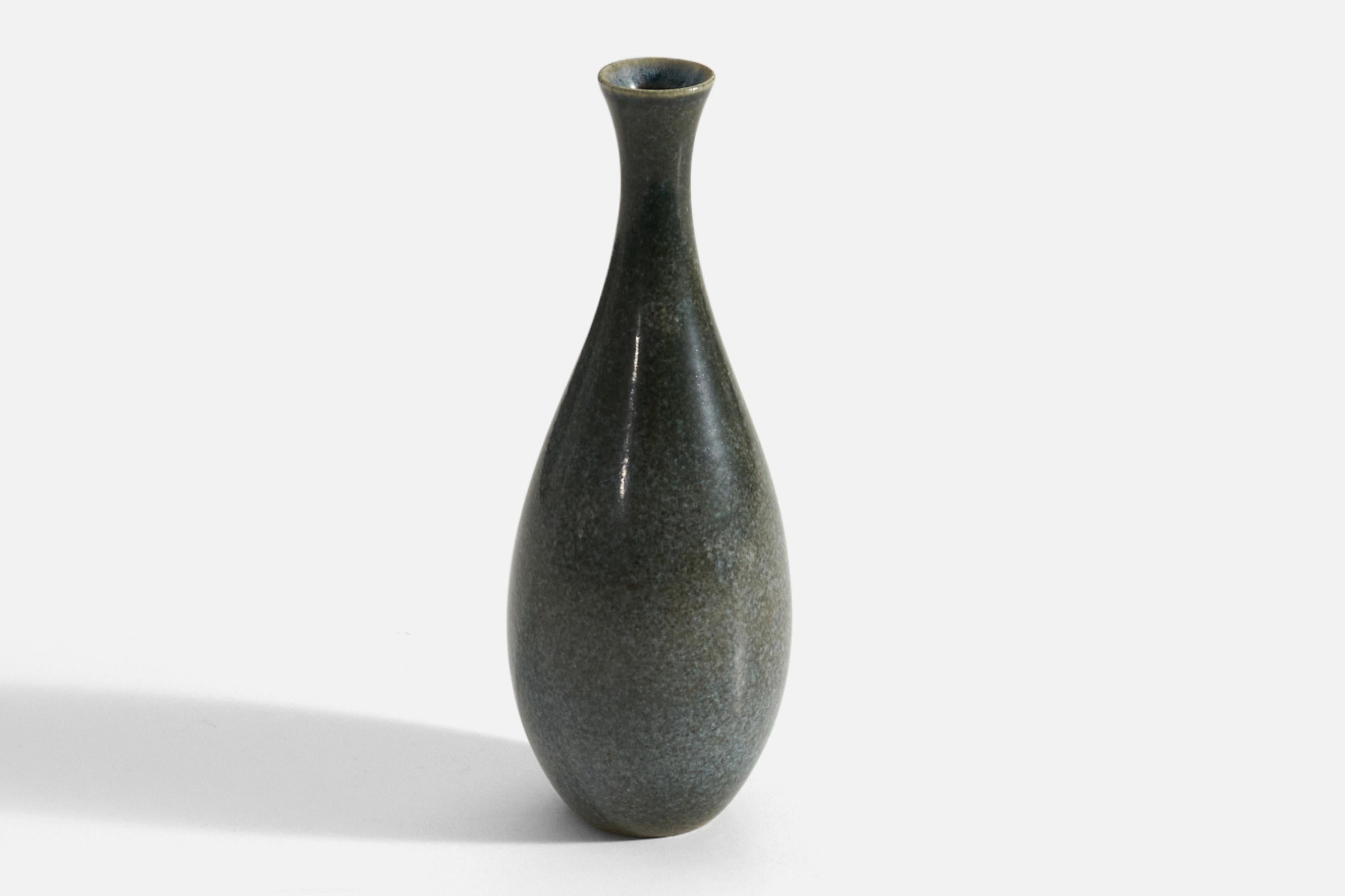 Scandinavian Modern Höganas Keramik, Vase, Glazed Stoneware, Höganäs, Sweden, 1940s For Sale