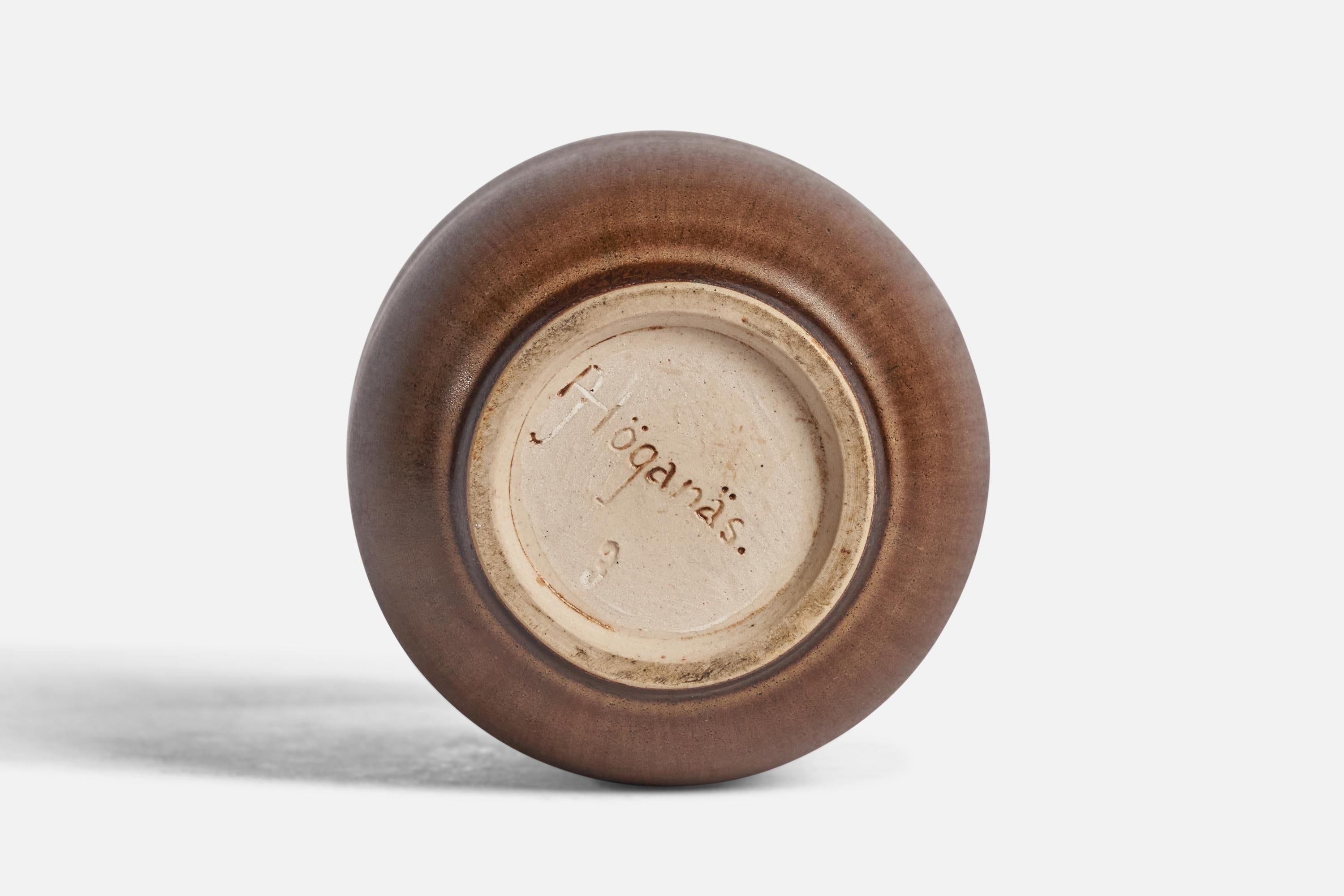 Metà XX secolo Höganäs Keramik, Vaso, Gres, Svezia, anni '1950 in vendita