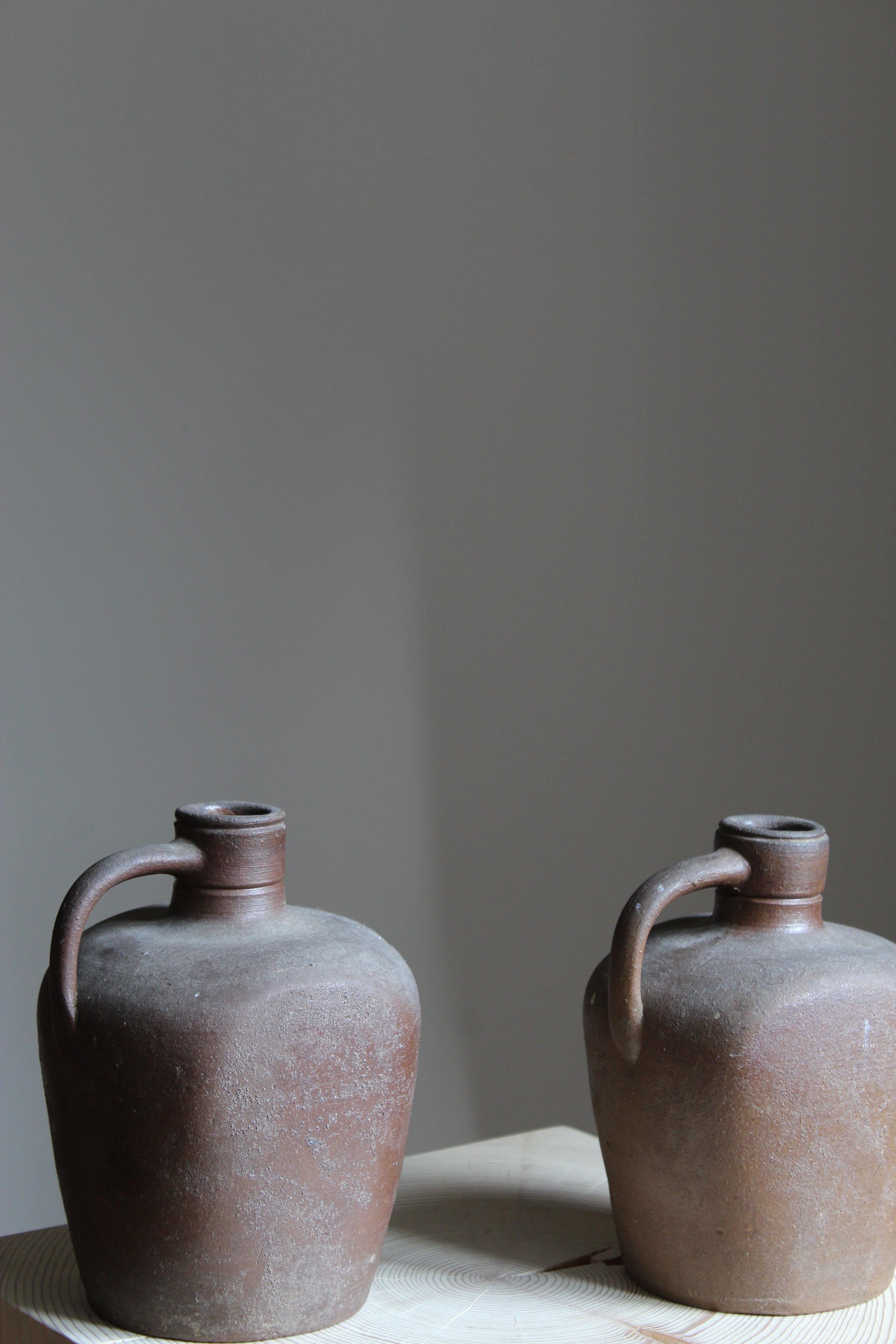 Mid-Century Modern Höganäs Keramik, Vases / Bottles, Glazed Ceramic, Sweden, 1930s