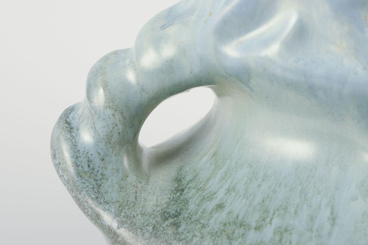 20th Century Höganäs, Sweden. Large Art Nouveau ceramic vase with two handles. Approx. 1900 For Sale