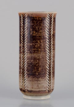 Höganäs, Sweden. Large unique ceramic vase. Modernist design. 1960s/70s.