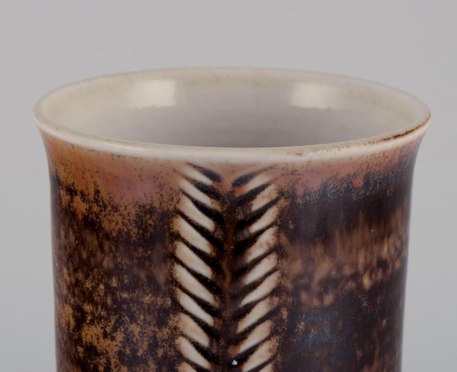 Scandinavian Modern Höganäs, Sweden. Large unique ceramic vase. Modernist design. 1960s/70s. For Sale