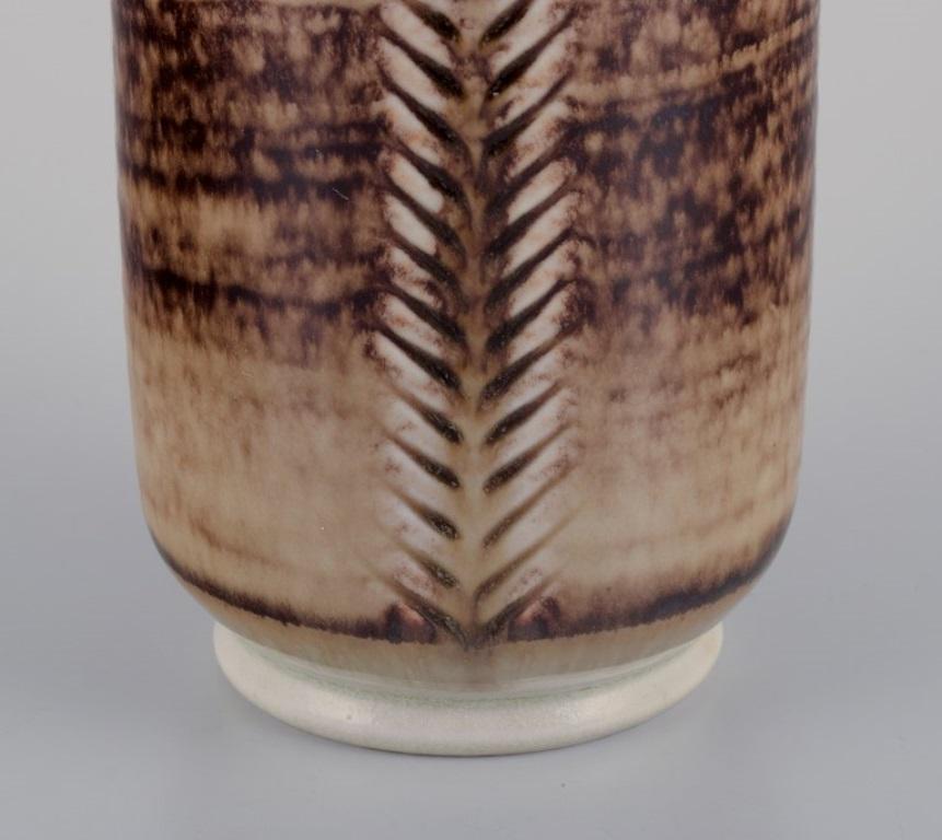 Swedish Höganäs, Sweden. Large unique ceramic vase. Modernist design. 1960s/70s. For Sale