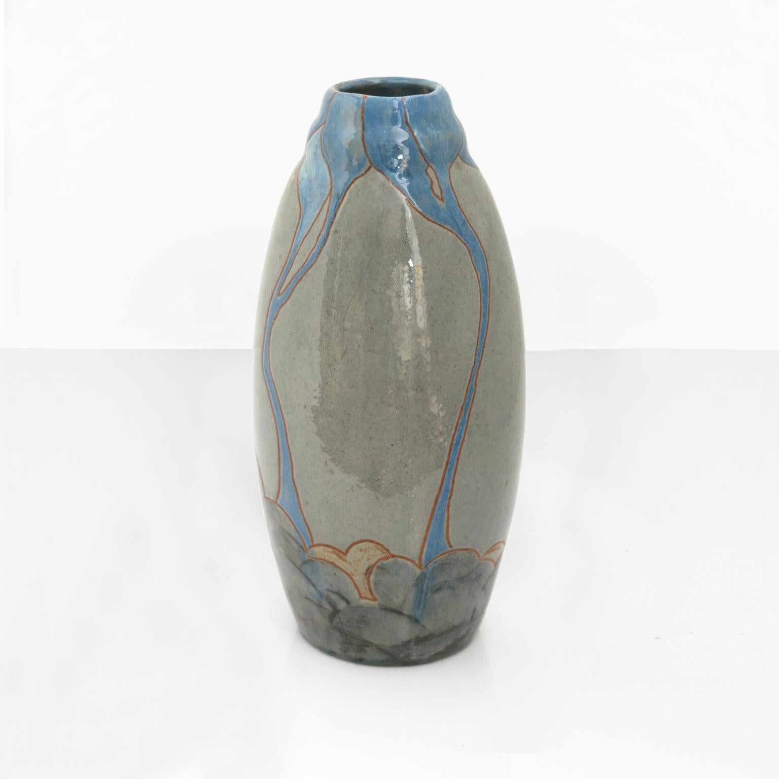 Hoganas, schwedische Jugendstil-Keramikvase, um 1910 (Art nouveau) im Angebot